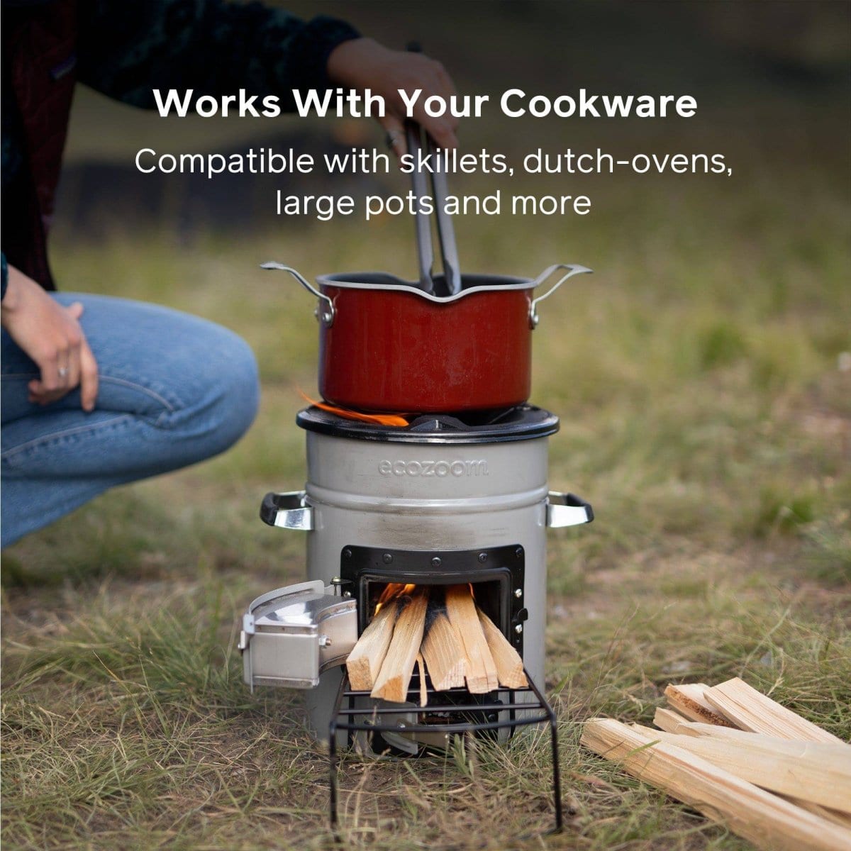 EcoZoom Versa - Portable Camping Stove with Adjustable Flame for Outdoor Cooking, Hiking & Emergency Preparedness | Compact & Efficient Backpacking Stove for Campers & Survivalists