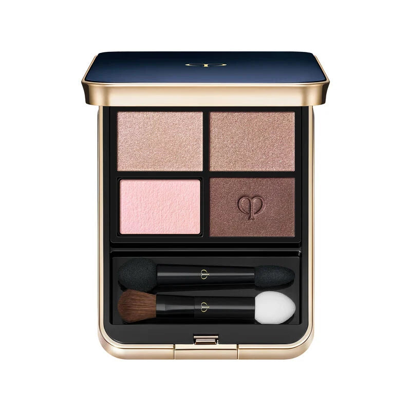 4-Piece Eye Color Quad Set with Refill & Case - Perfect for Everyday Makeup & Travel