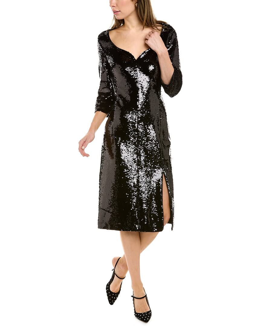 Hugo Boss Sequin Midi Dress for Women | Elegant Evening Party Gown with Sparkle Details | Perfect for Cocktail Parties, Weddings & Special Occasions