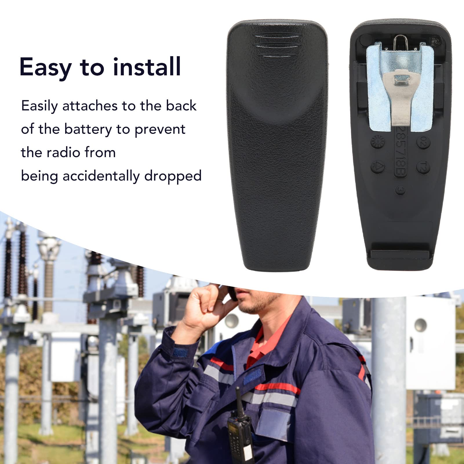 Multipurpose Portable Radio Belt Clip for Motorola GP2000 GP88S GP328 GP338 - Secure Hands-Free Carrying for Walkie Talkies - Ideal for Construction, Security, and Outdoor Activities