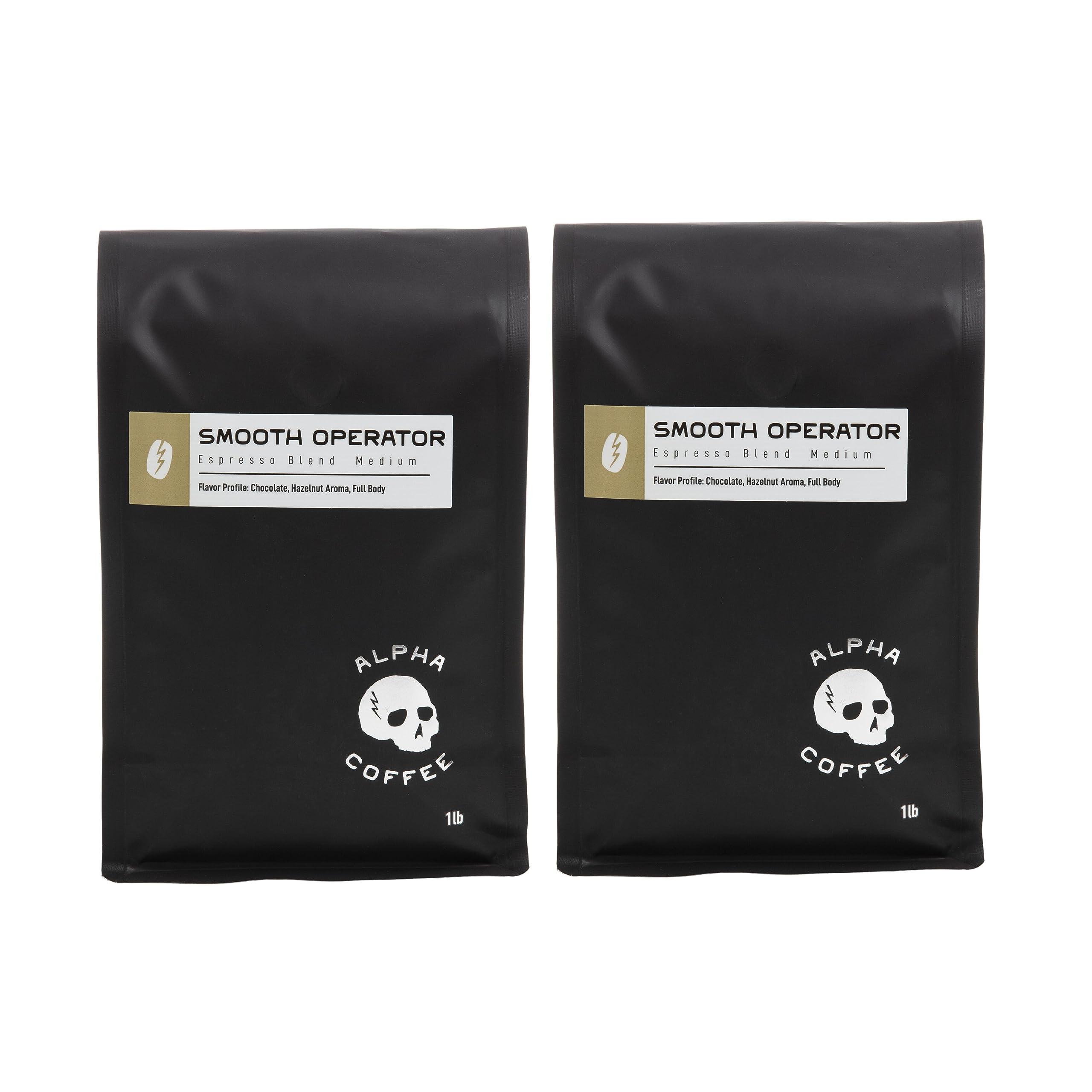 Alpha Coffee - Smooth Operator - 16 oz Premium Espresso Blend | Gourmet Medium Roast Coffee Beans | Veteran Owned Small Batch Roasted | 100% Arabica | Pack of 2 | Perfect for Home Brewing, Office Use & Gifts