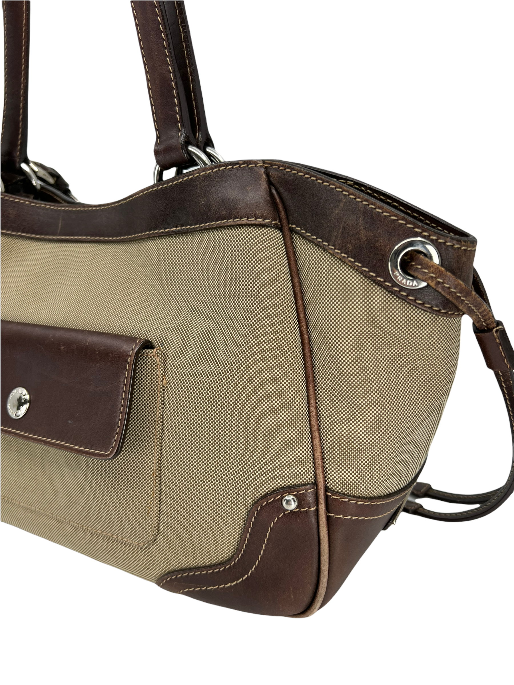 Prada Canapa Logo Jacquard Canvas Tote Bag - Luxury Designer Handbag for Women | Perfect for Work, Travel & Everyday Use