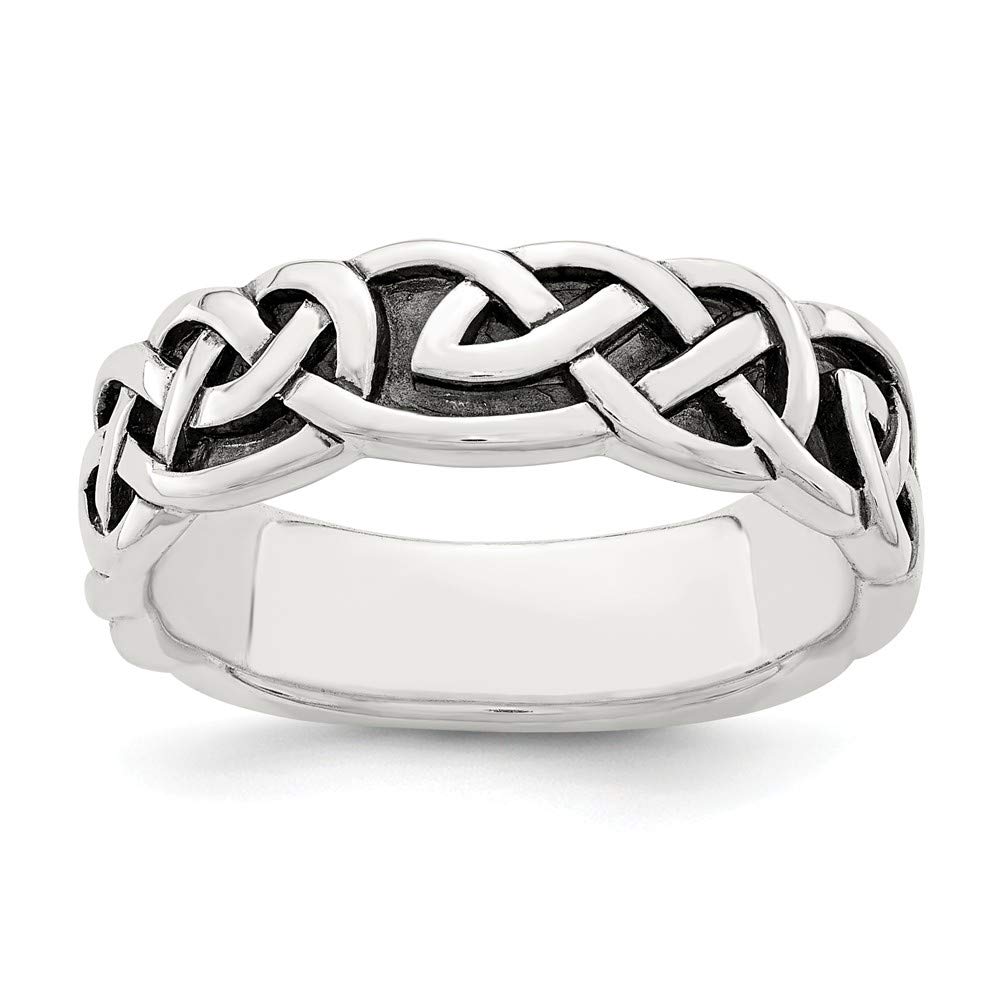 Antiqued Celtic Knot Sterling Silver Ring - Sizes 6-12, Adjustable Band for Men & Women | Perfect for Weddings, Anniversaries & Celtic Heritage Gifts