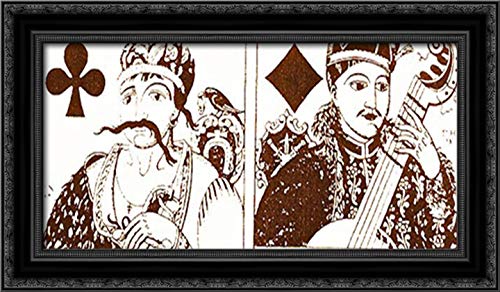 Black Ornate Wood Framed Canvas Art by Heorhiy Narbut - 24x14 Playing Cards Wall Decor - Perfect for Game Rooms, Man Caves & Home Theaters