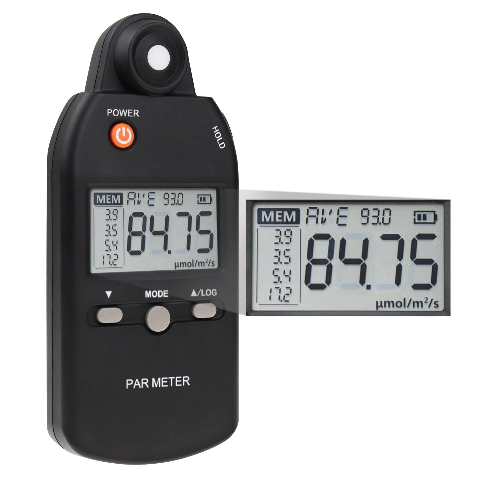 High Precision Quantum PAR Meter for LED Grow Lights - Full Spectrum PPFD Sensor (400-700nm) | Light Meter for Plants, Greenhouse & Indoor Farming | Perfect for Hydroponics, Horticulture & Cannabis Cultivation