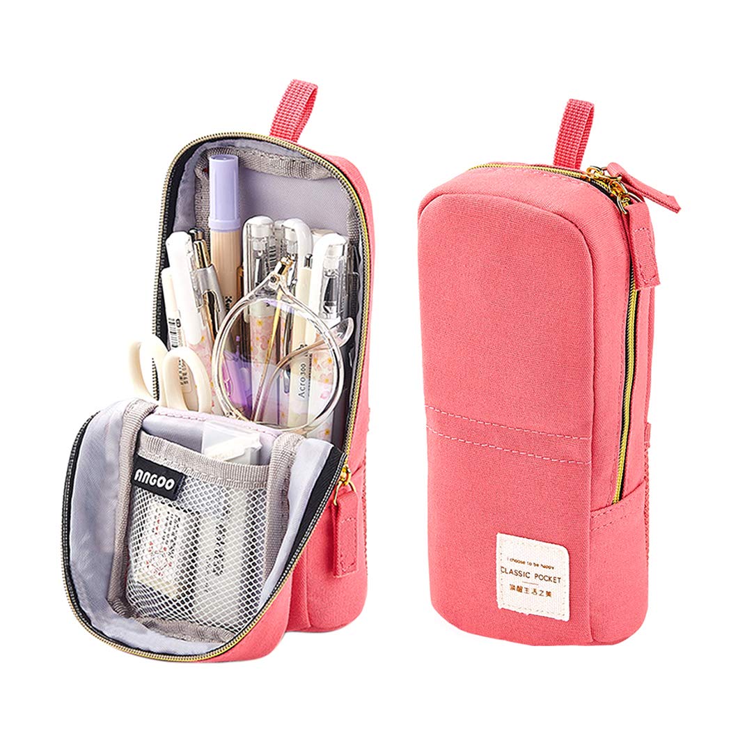 iSuperb Stand Up Pencil Case - Canvas Pencil Holder & Phone Stand, Multi-Functional Desk Organizer for School, Office & Makeup Storage | Perfect for Students, Artists & Professionals