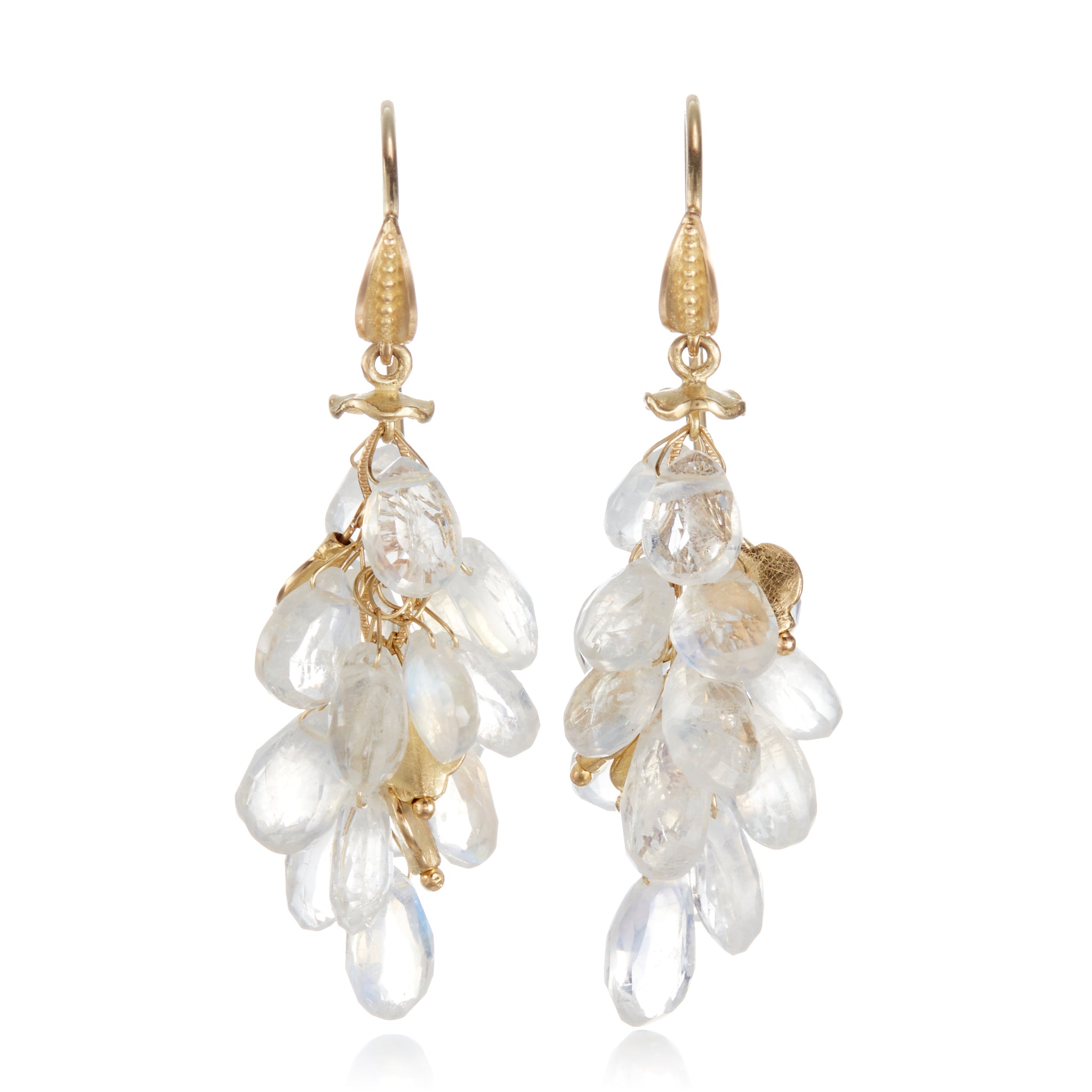 Moonstone Briolette Earrings – Natural Gemstone Dangle Earrings for Women | Boho Chic Jewelry for Everyday Wear & Special Occasions