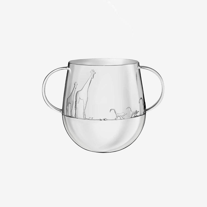 Christofle Savane Baby Cup with 2 Handles - Elegant Silver-Plated Toddler Drinking Cup for Special Occasions & Everyday Use