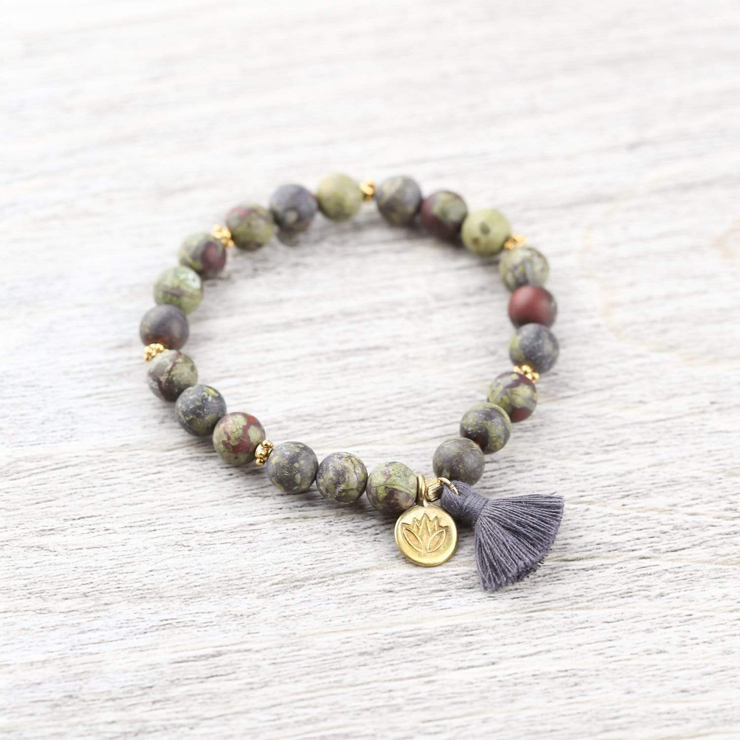 Harmony Dragon's Blood Wooden Bead Wrist Mala Bracelet - Handmade Buddhist Prayer Beads for Meditation, Yoga & Spiritual Healing