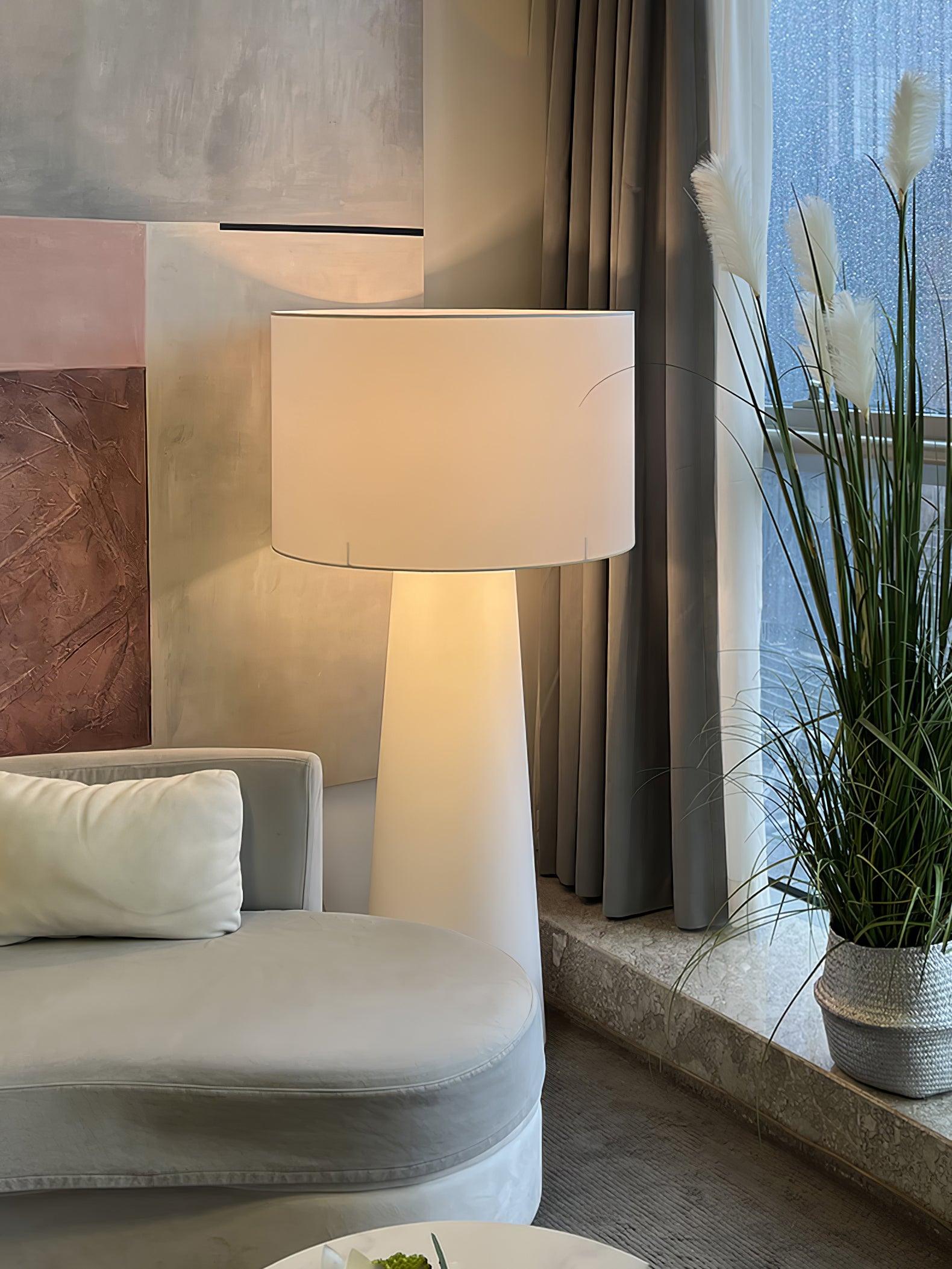 Modern Column Fabric Floor Lamp - Elegant Standing Light for Living Room, Bedroom & Office - Perfect for Reading, Relaxing & Ambient Lighting