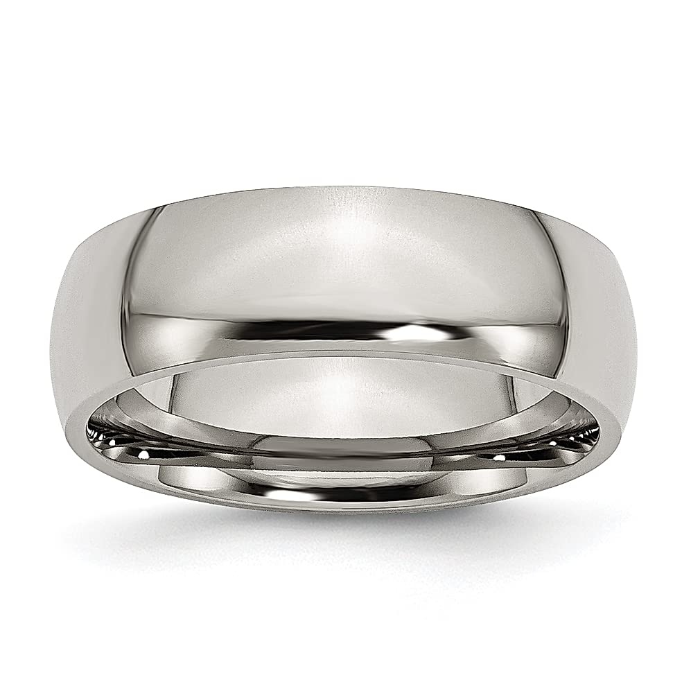 ICE CARATS 7mm Titanium Half Round Band Ring for Men – Classic Domed Wedding Ring, Durable & Hypoallergenic Jewelry – Perfect Gift for Dad, Husband & Him – Ideal for Weddings, Anniversaries & Everyday Wear