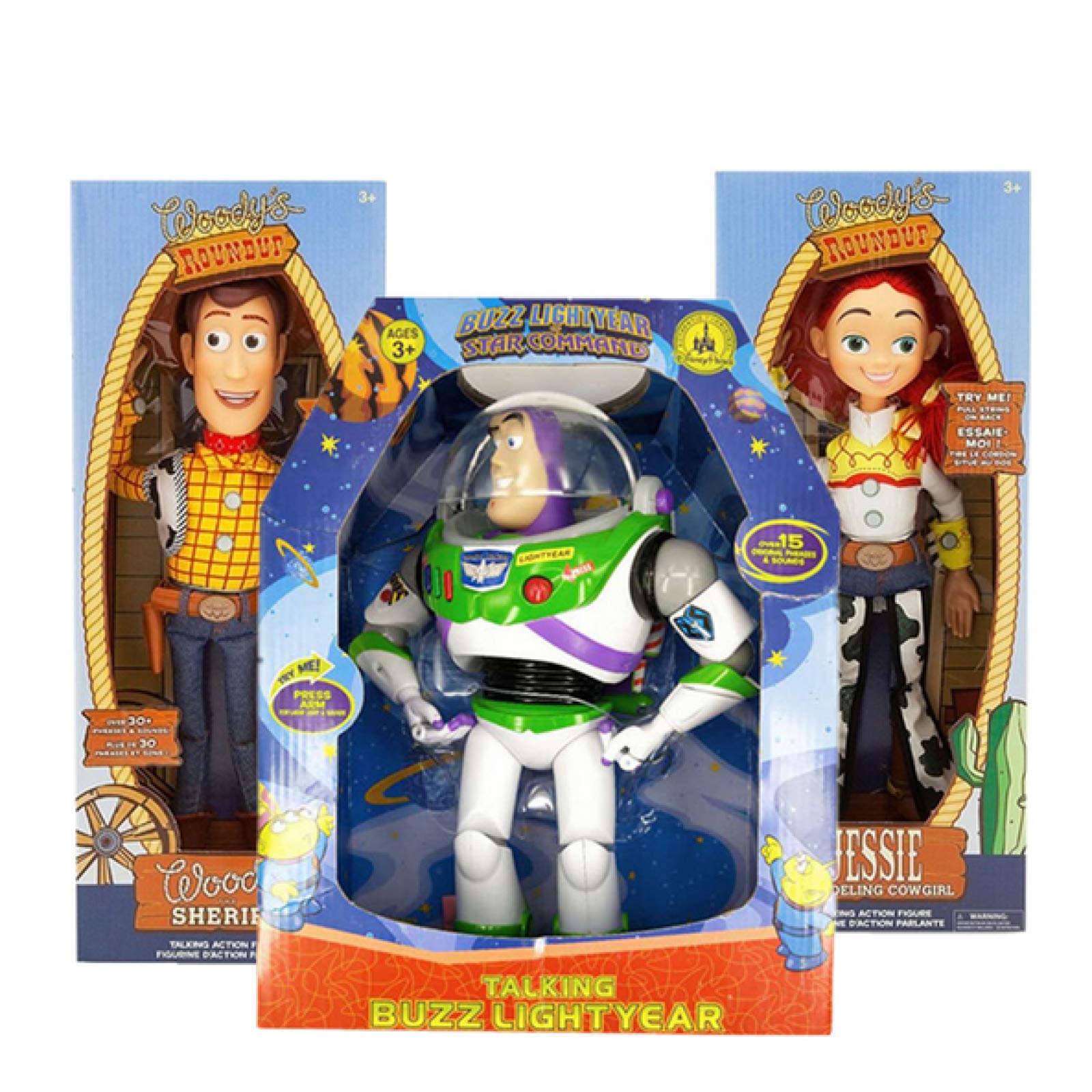 Pixar Toy Story Action Figures Set - 28cm Buzz Lightyear, Woody, Jessie & Forky Collectible Doll Model Toys | Perfect Gift for Kids & Disney Fans | Birthday Party, Room Decor, Collection Display