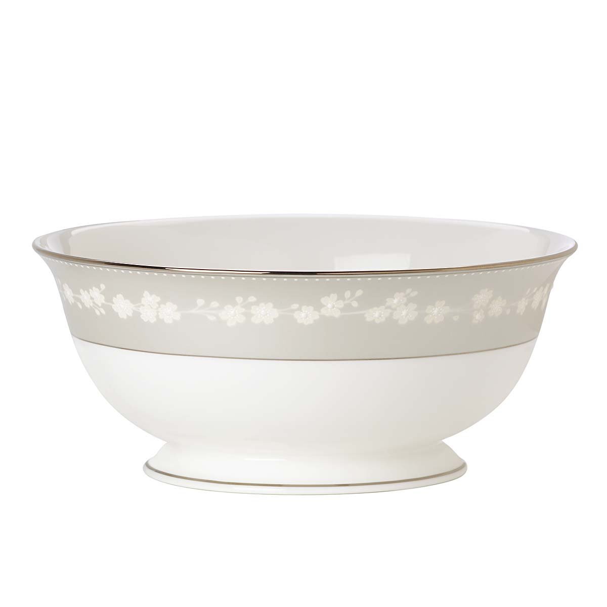 Lenox Bellina 16-Ounce Porcelain Serving Bowl - Elegant Floral Design, Microwave & Dishwasher Safe - Perfect for Salads, Pasta, and Entertaining Guests
