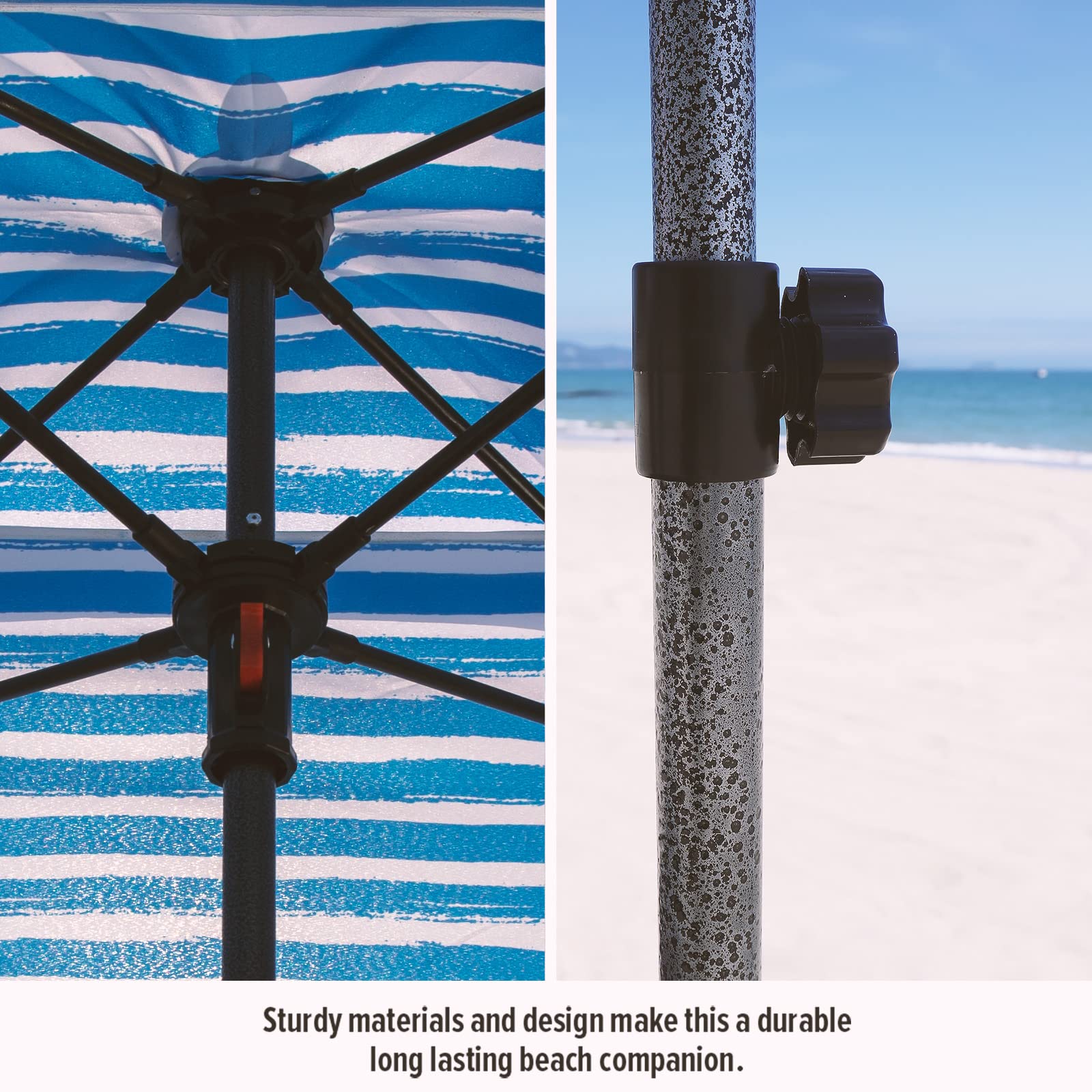 Qipi Beach Cabana - 6' x 6' Portable Sun Shelter with UPF 50+ UV Protection, Waterproof Canopy & Side Wall - Easy Setup Beach Tent for Family, Kids & Friends - Perfect for Beach Days, Picnics, Camping & Outdoor Adventures