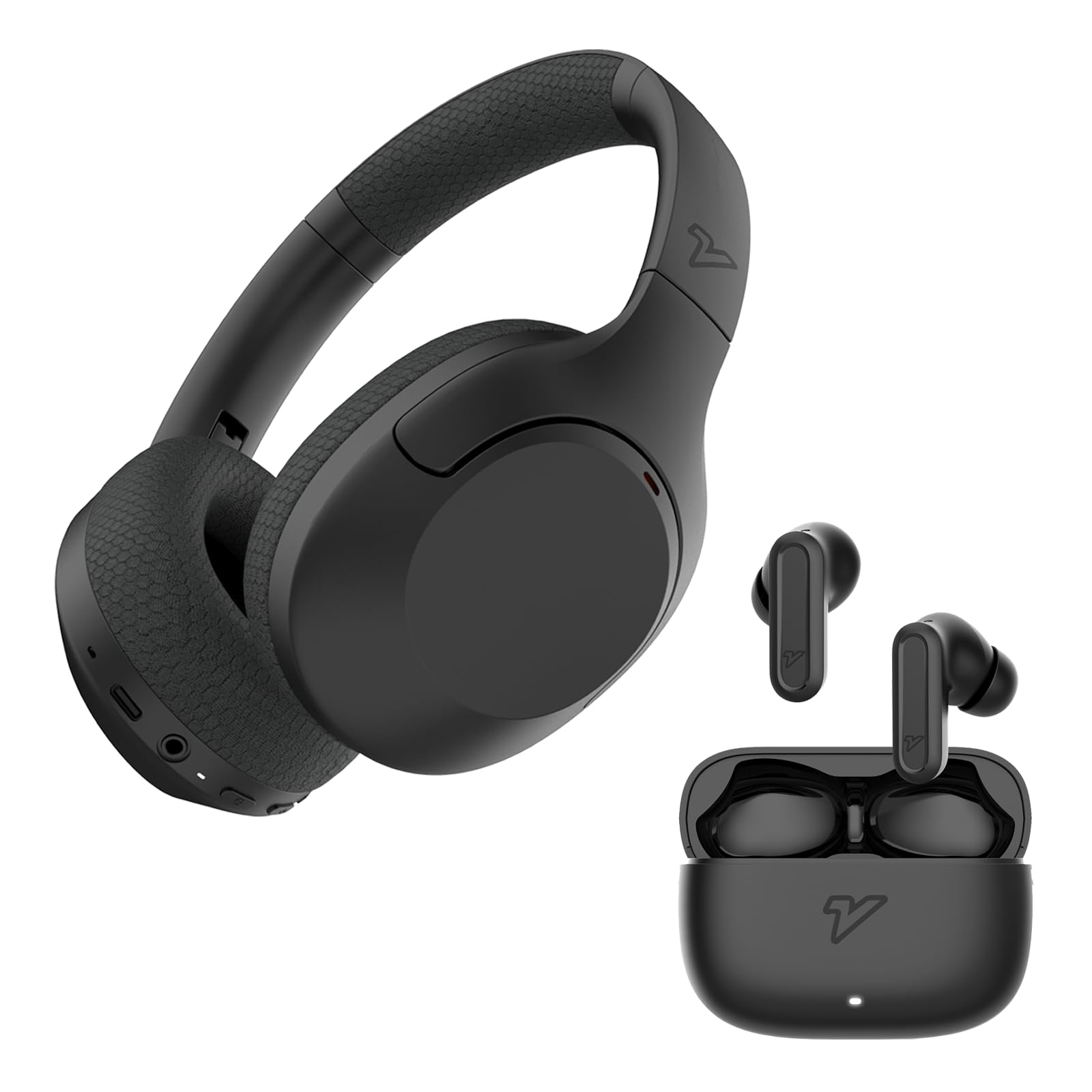 VOKALEN Hyper Pro ANC Headphones & Air Pro Earbuds Bundle - Wireless Noise Cancelling Headphones with Bluetooth 5.3, Deep Bass, 50H Playtime for Travel, Workout, Commuting & Office Use