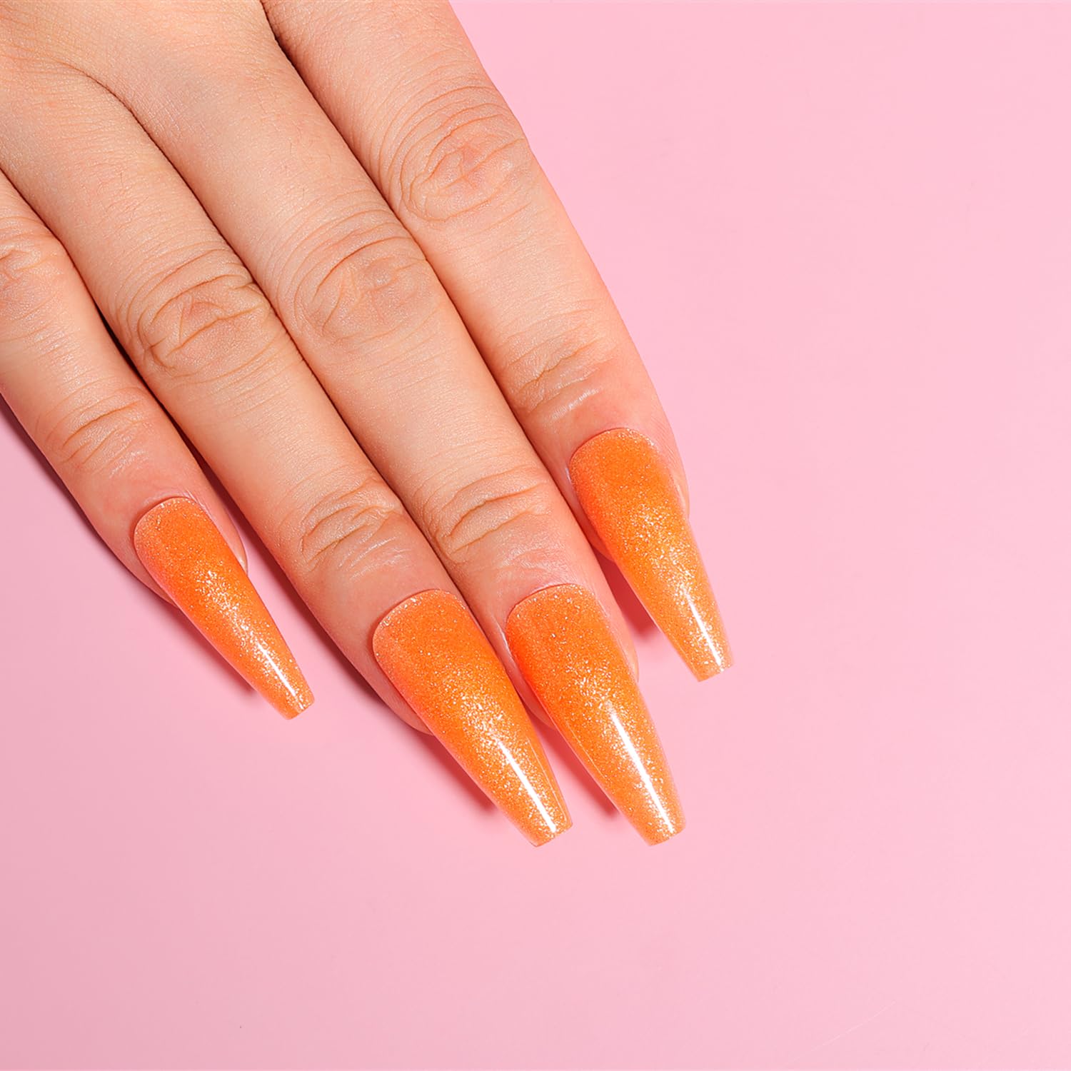 AIMEILI HEMA-Free Poly Nail Extension Gel - Orange Glitter Builder Gel for Nail Art & DIY Salon Enhancements | At-Home Manicure Kit, Perfect Gift for Women (Color 030) | Great for Parties, Weddings & Special Occasions