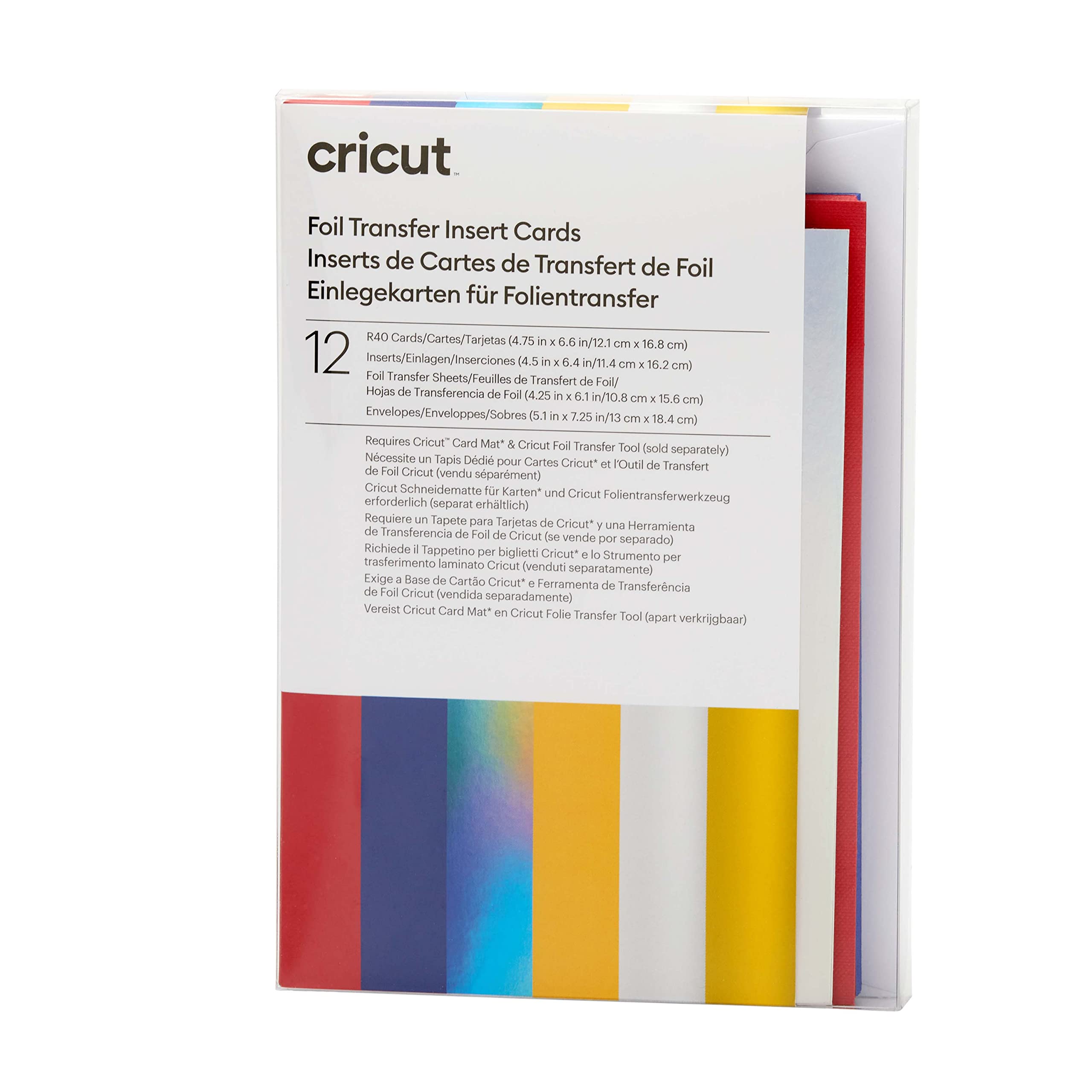 Cricut Foil Transfer Insert Cards R40 - Easy Release Foil for DIY Greeting Cards | Birthday, Thank You, Celebration Cards | Compatible with Cricut Joy, Maker & Explore Machines | 12-Pack Sampler for Crafting & Scrapbooking