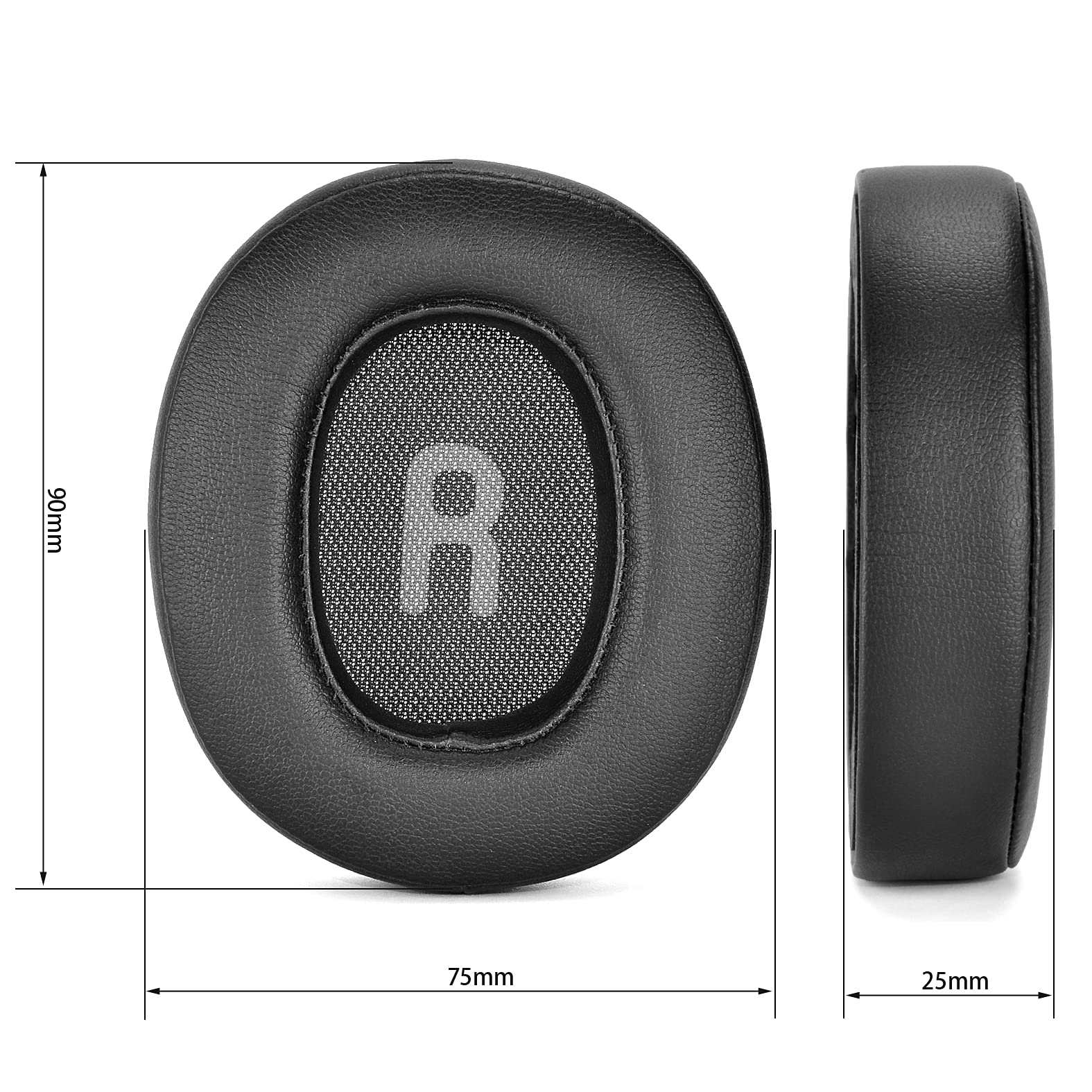 Premium Black L+R Headset Earpads - Genuine Leather & Memory Foam Replacement Cushions for JBL TUNE700/T700BT/T750BT Headphones - Noise Isolation & Comfort Upgrade for Gaming, Music & Office Use