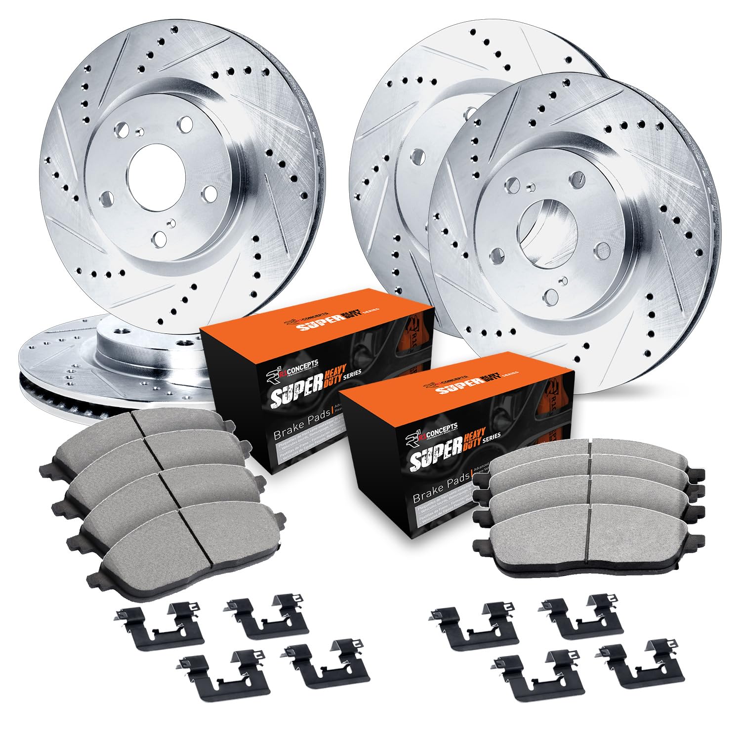 R1 Concepts Premium Front & Rear Brake Pads and Rotors Kit - OE Replacement for 2006 Dodge Sprinter 3500 | High-Performance Braking System with Hardware Kit | Ideal for Heavy-Duty Trucks, Towing & Commercial Vehicles