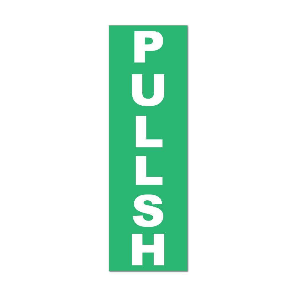 Funny Push Pull Door Sign - Green Warning Sticker for Cars & Doors - Prank Joke Decal for Office, Home & Vehicles