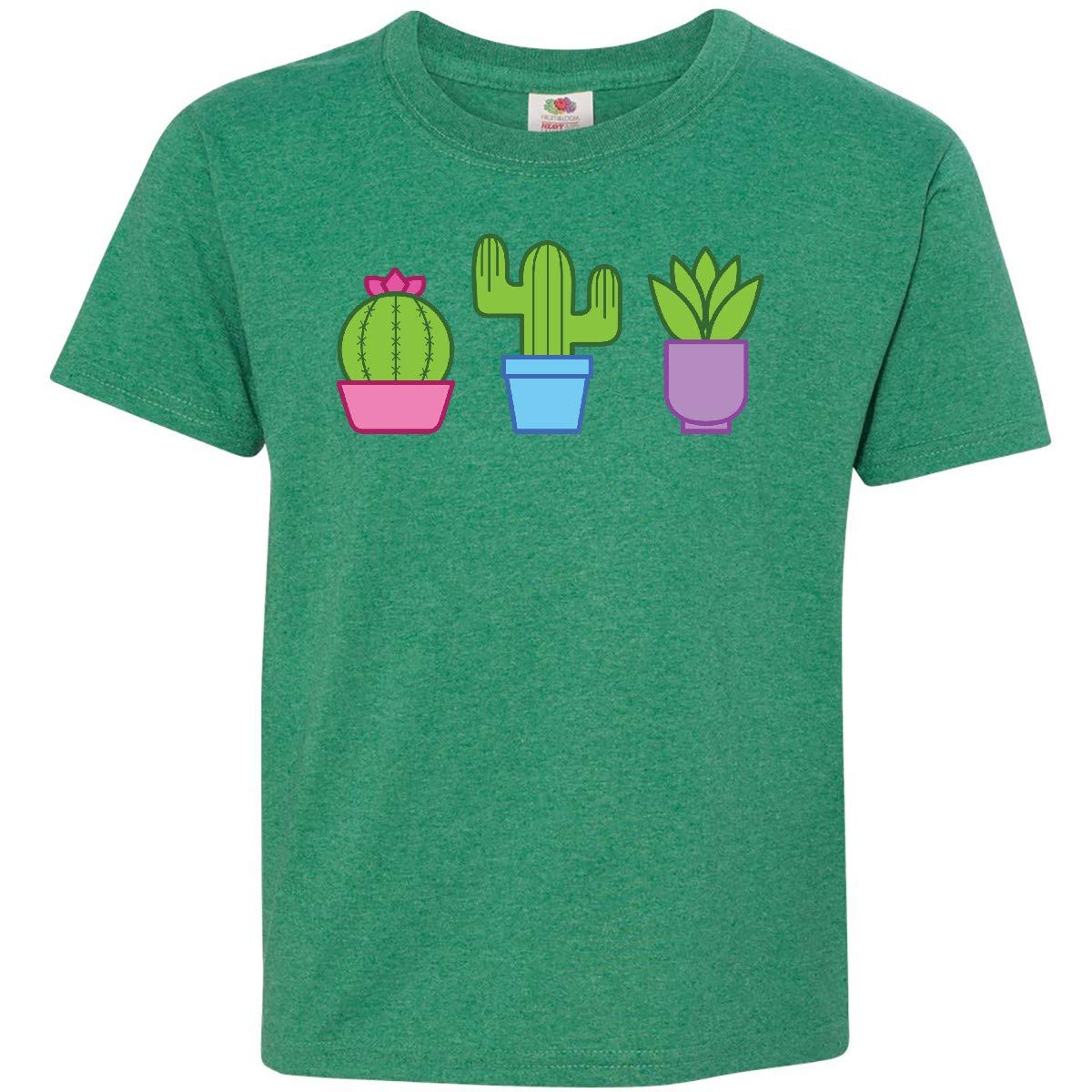 Inktastic Cactus and Plants Youth T-Shirt - Cute Botanical Design Cotton Tee for Kids | Perfect for School, Playdates & Outdoor Adventures