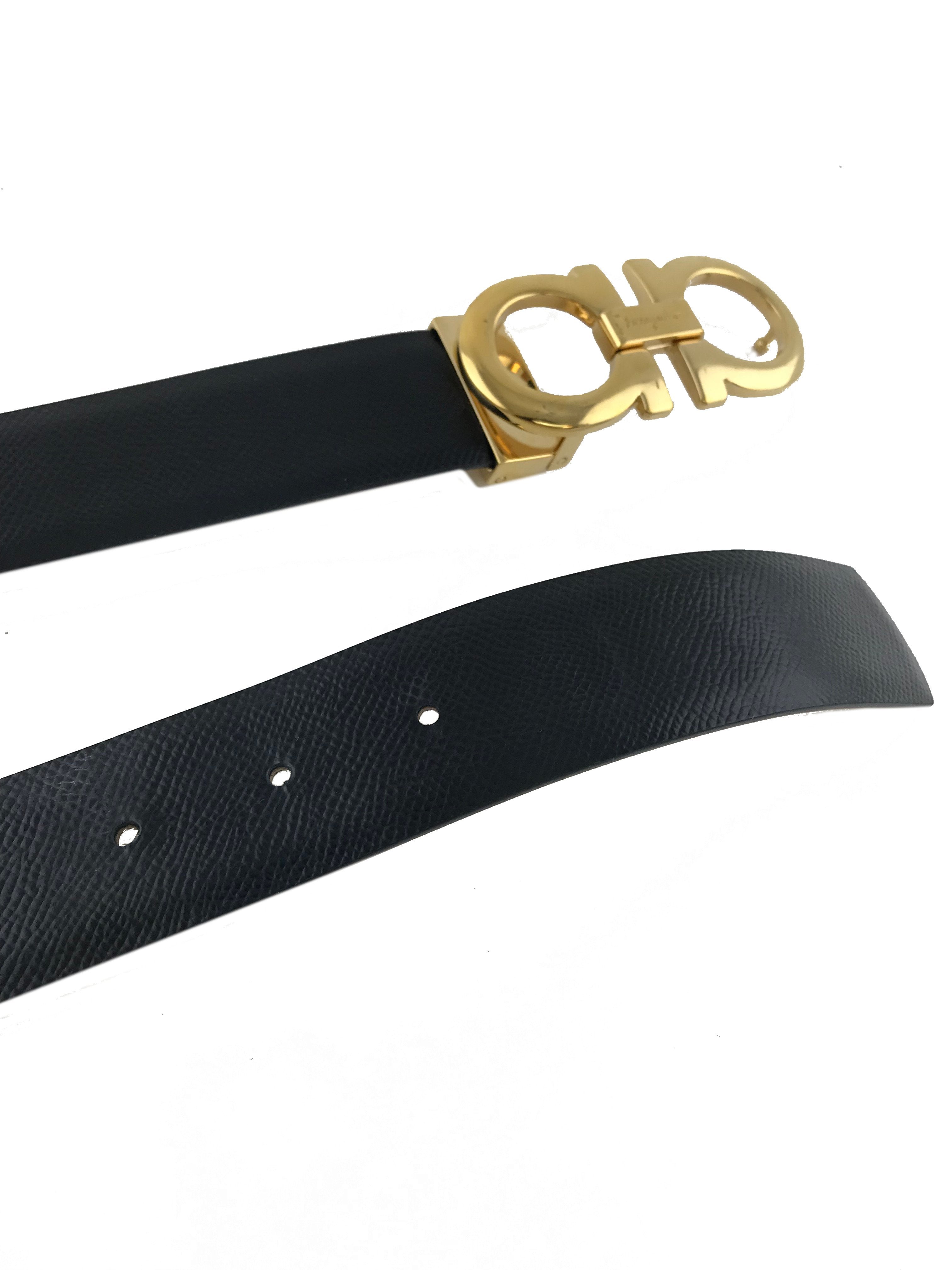 Salvatore Ferragamo Gancini Reversible Leather Belt for Men & Women - Premium Italian Designer Belt for Business & Casual Wear