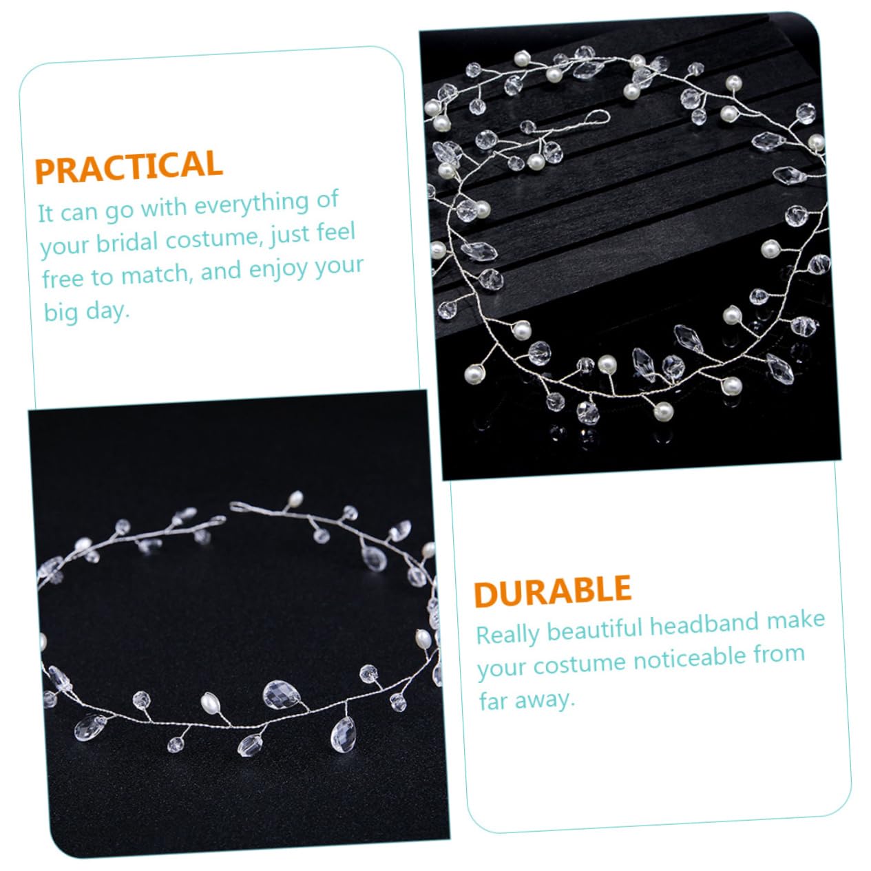 Minkissy 5-Piece Classic Bridal Pearl Headband Set with Crystal Decorations – Elegant Wedding Hair Accessories for Bride, Prom, Banquet & Special Occasions