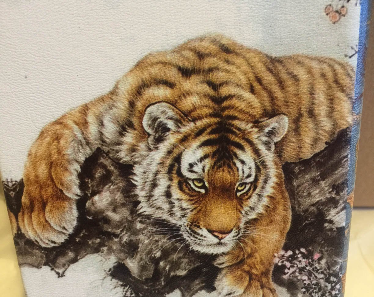 Japanese Tiger & Cherry Blossom Secret Storage Book Box - Faux Leather Wooden Stash Box for Jewelry, Cash & Valuables - Perfect for Home Decor & Gift Giving