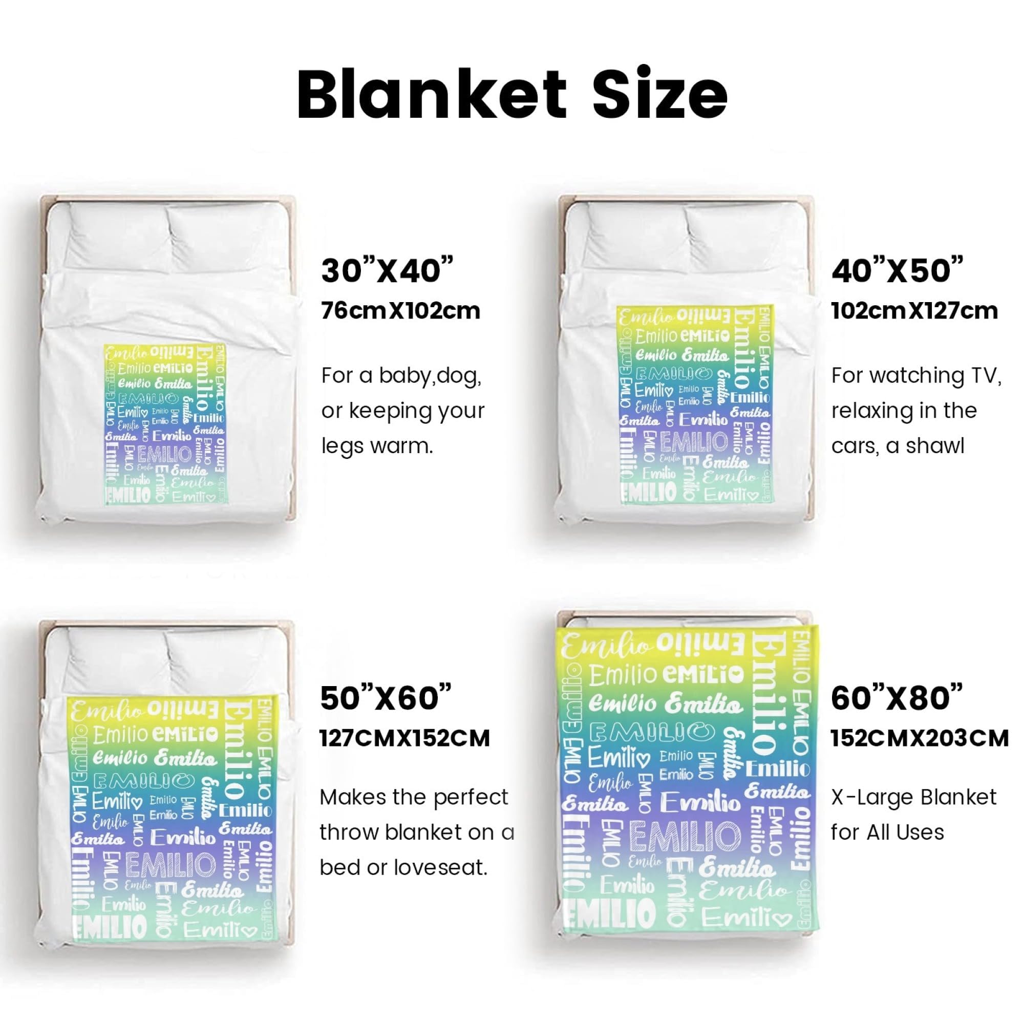 Personalized Flannel Throw Blanket for Adults & Kids - Custom Name Blanket for Birthday, Christmas Gifts - Cozy Home Decor, Bedroom, Couch & Travel Companion