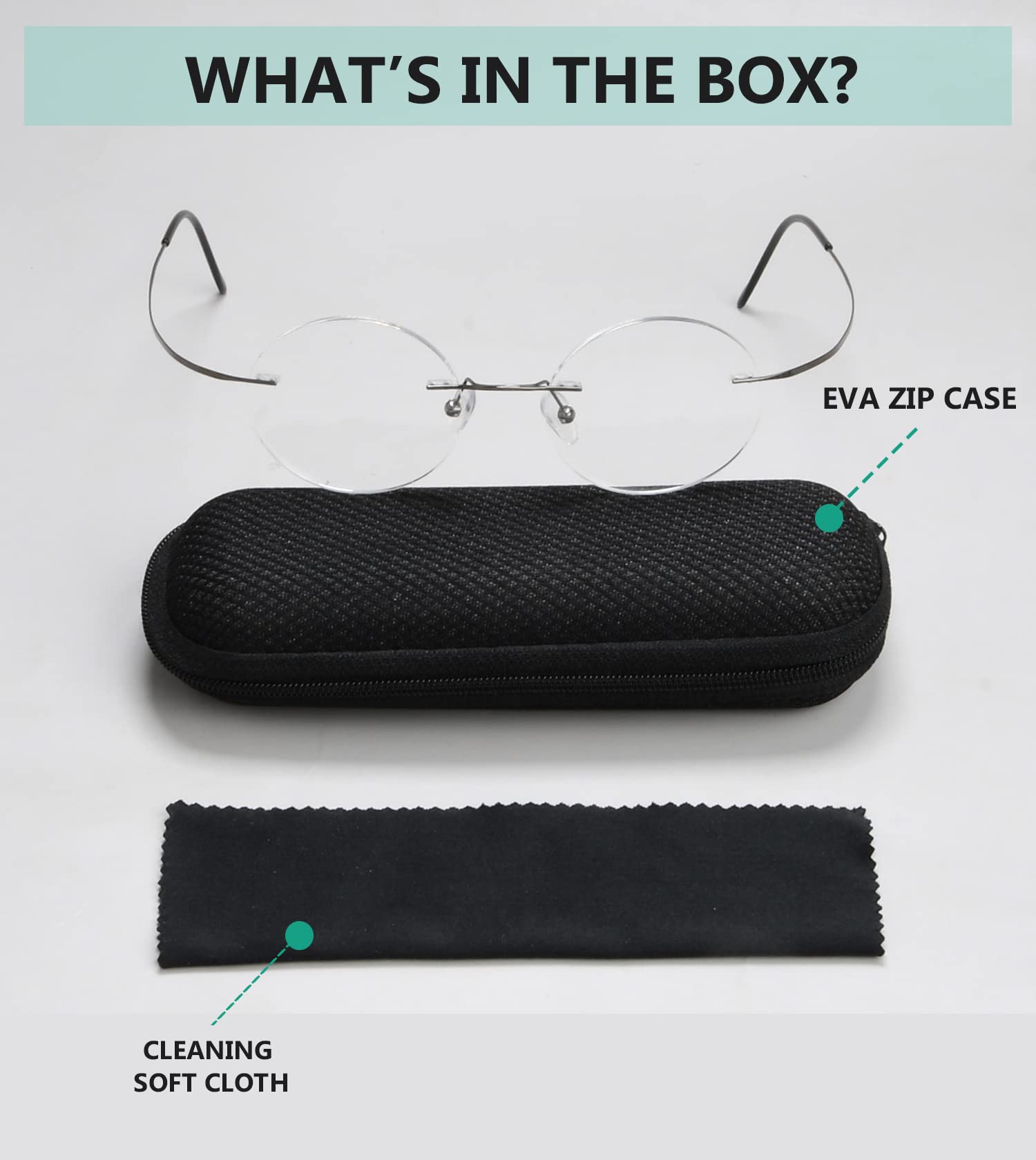 Titanium Rimless Round Reading Glasses for Men - Lightweight Circle Readers with Spring Hinges | Perfect for Office, Reading & Computer Use