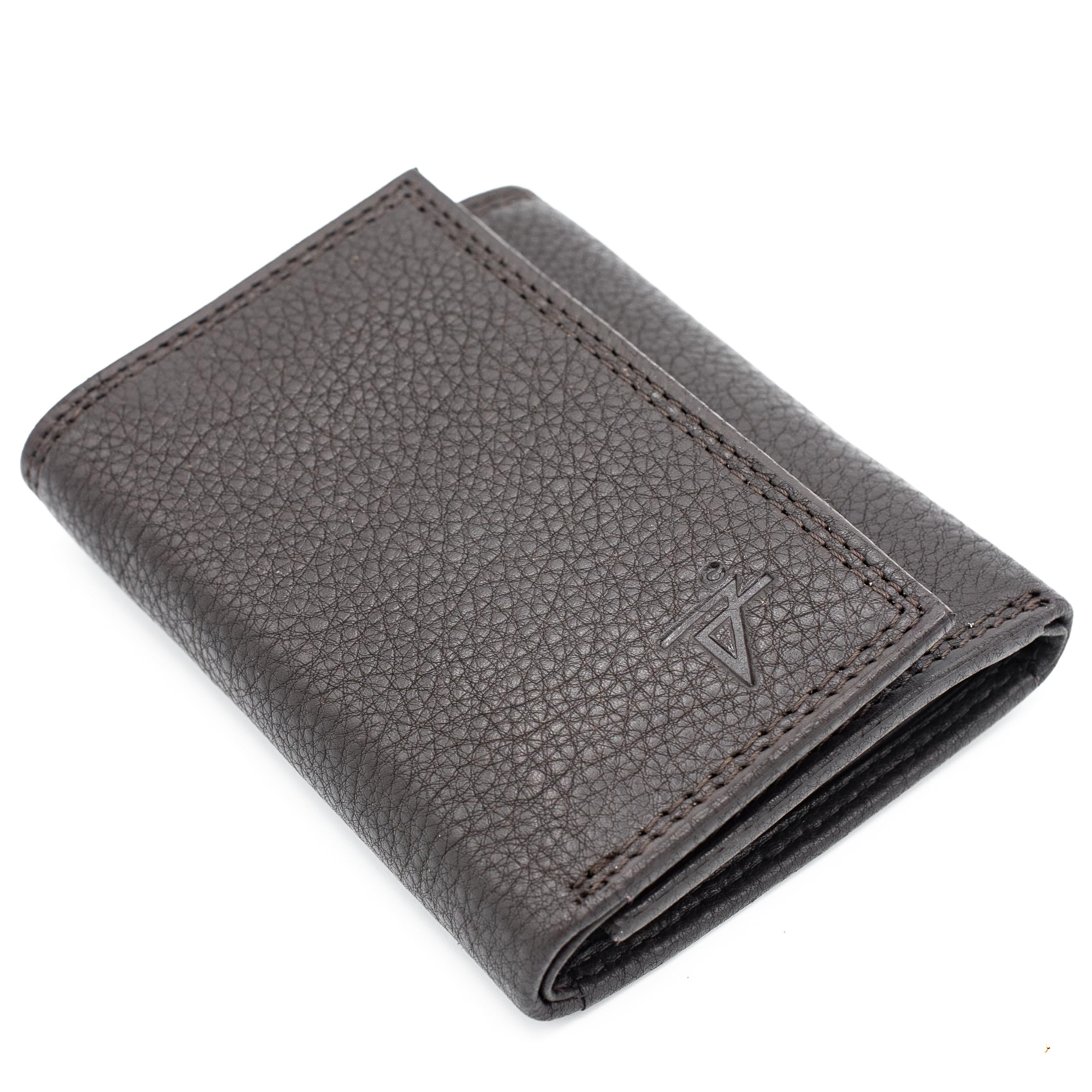 Men's RFID Blocking Trifold Leather Wallet with Key Holder & Velcro Closure - Premium Genuine Leather Card Case (Brown, Made in India) - Perfect for Everyday Use, Travel & Gift Giving