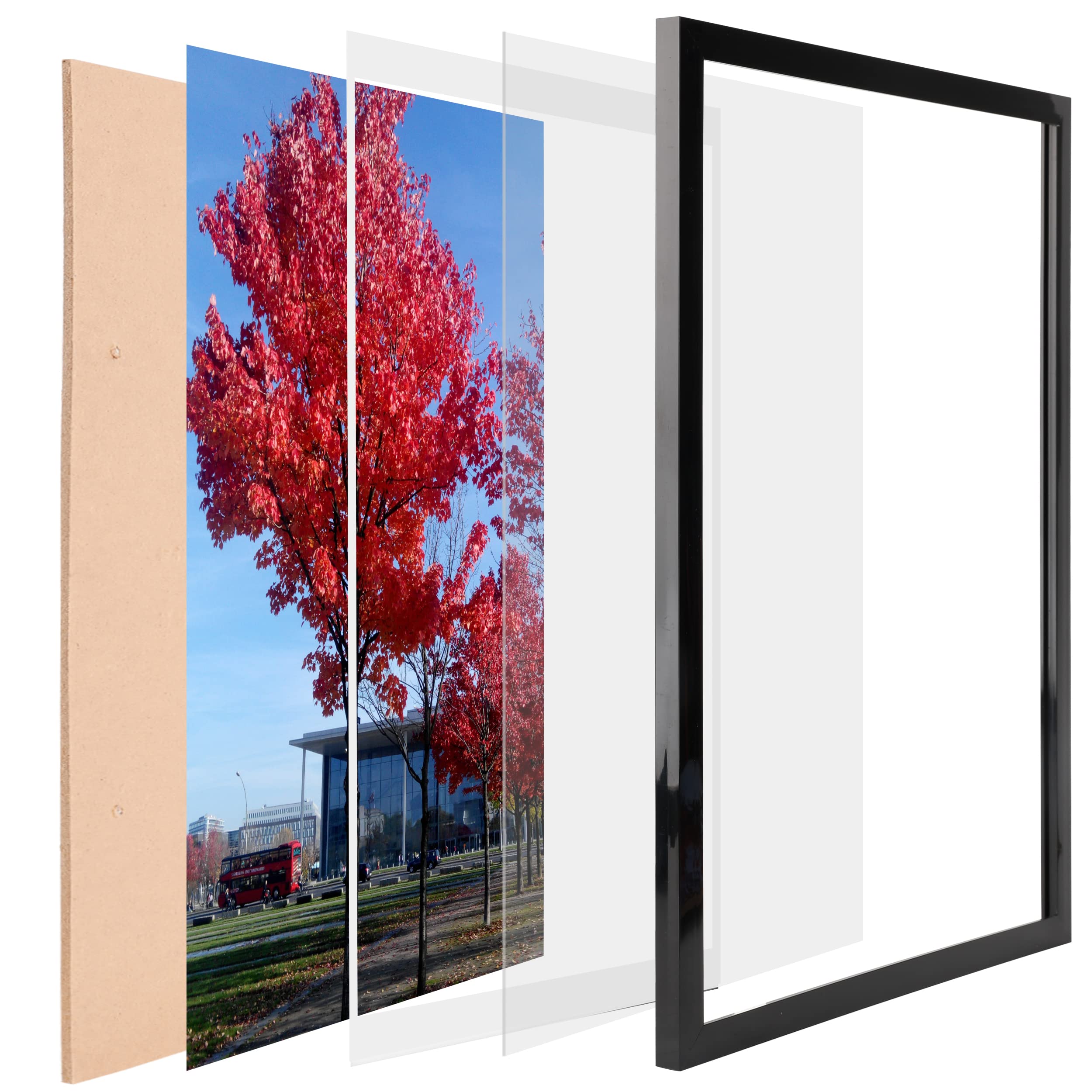 12x16 Picture Frame - Black Wooden Photo Frame for 11x14 with Mat or 12x16 Without Mat - Perfect for Certificates, Posters, Photos - Home Office Decor, Wall Hanging Display (1 Pack)