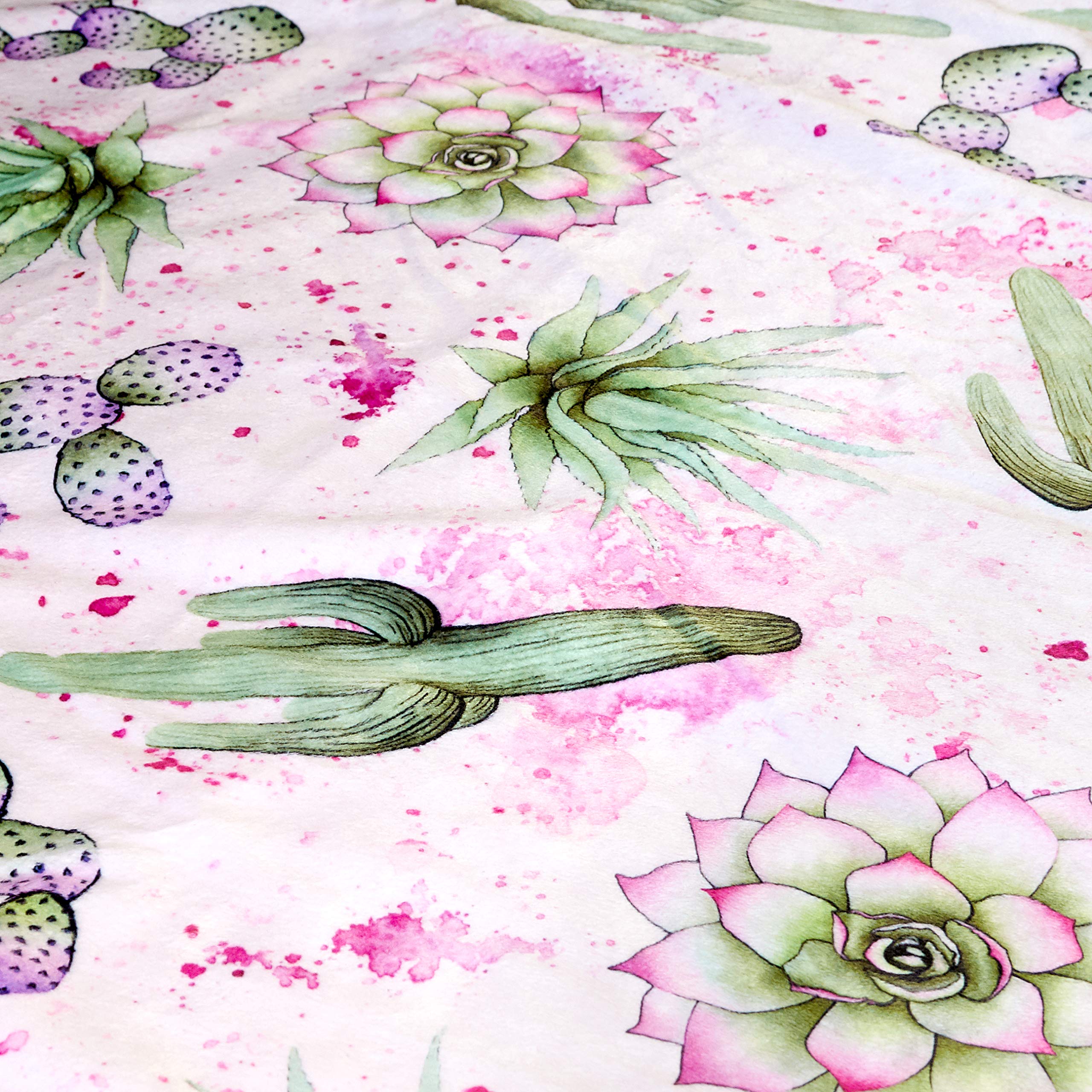 Jaxson's World Soft Watercolor Cactus Baby Blanket - 30x40 Inch Breathable Cotton Nursery Blanket for Boys & Girls - Perfect for Southwest Nursery Decor, Baby Showers & Newborn Photography Backdrops