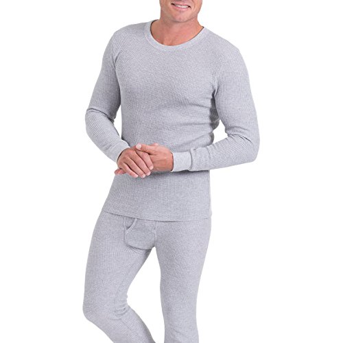 Fruit of the Loom Men's Classic Midweight Waffle Thermal Underwear Bottoms - Warm Winter Base Layer for Outdoor Activities & Cold Weather Comfort