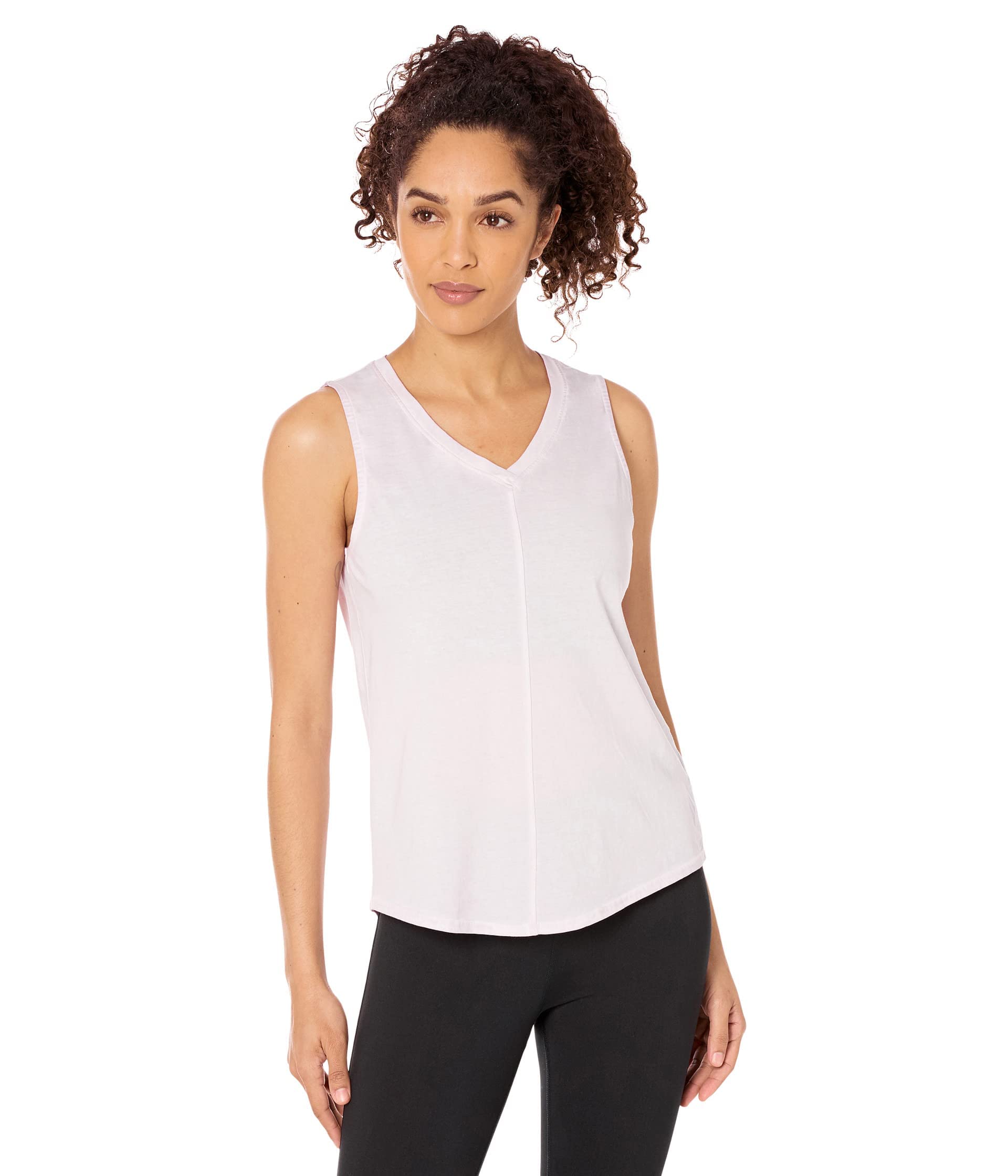 Skechers Women's Diamond Wash Hatha V-Neck Tank Top - Soft Orchid Color, Comfortable Casual Wear for Yoga, Gym & Summer Outfits