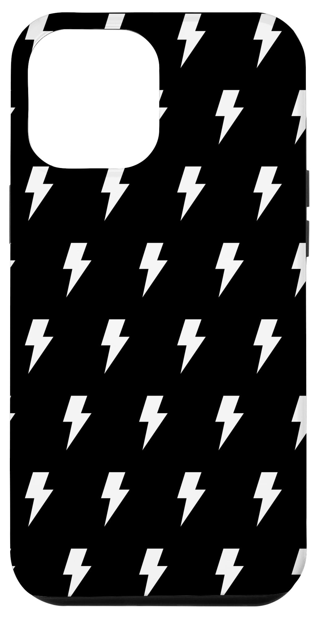iPhone 12 Pro Max Case - Lightning Bolt Black & White Trendy Phone Cover | Shockproof Slim Protective Case for Women & Men | Perfect for Work, Travel & Everyday Use