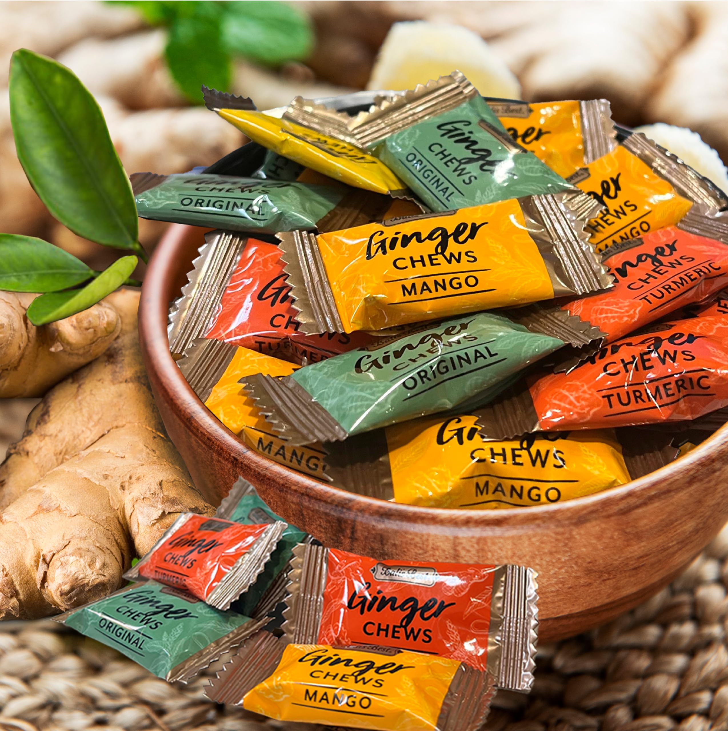 Bali's Best Ginger Chews - Zesty Lemon Flavor (2.2 LB Bulk Bag) | Sweet & Spicy Chewy Candies | Natural Ginger Candy for Digestion & Nausea Relief | Perfect for Office Snacks, Travel & Gift Baskets