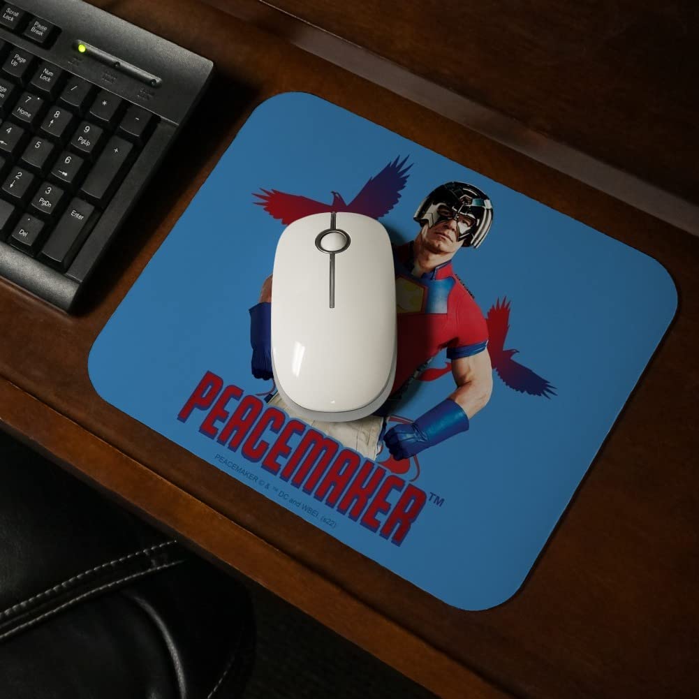 Peacemaker Character Pose Low Profile Thin Mouse Pad - Non-Slip Gaming & Office Desk Mat for Computers, Laptops - Perfect for Work, Gaming & Home Office Use
