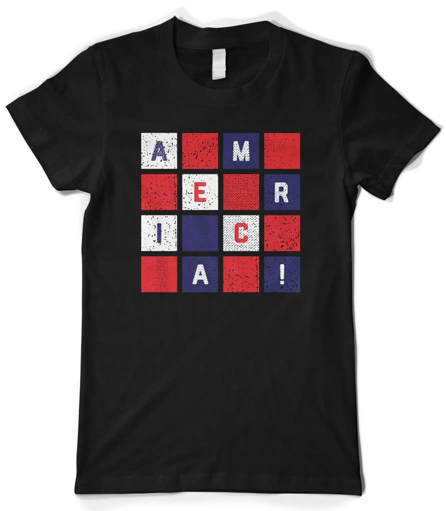 Cybertela Women's American Flag Checker Print T-Shirt - Patriotic Casual Wear for 4th of July, Festivals & Everyday Outfits