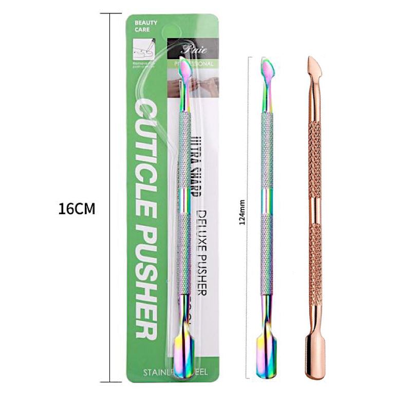 Professional Stainless Steel Cuticle Pusher & Scraper - Curved & Sharp Design for Manicure & Pedicure - Perfect for Nail Care, Salon Use & DIY Grooming at Home