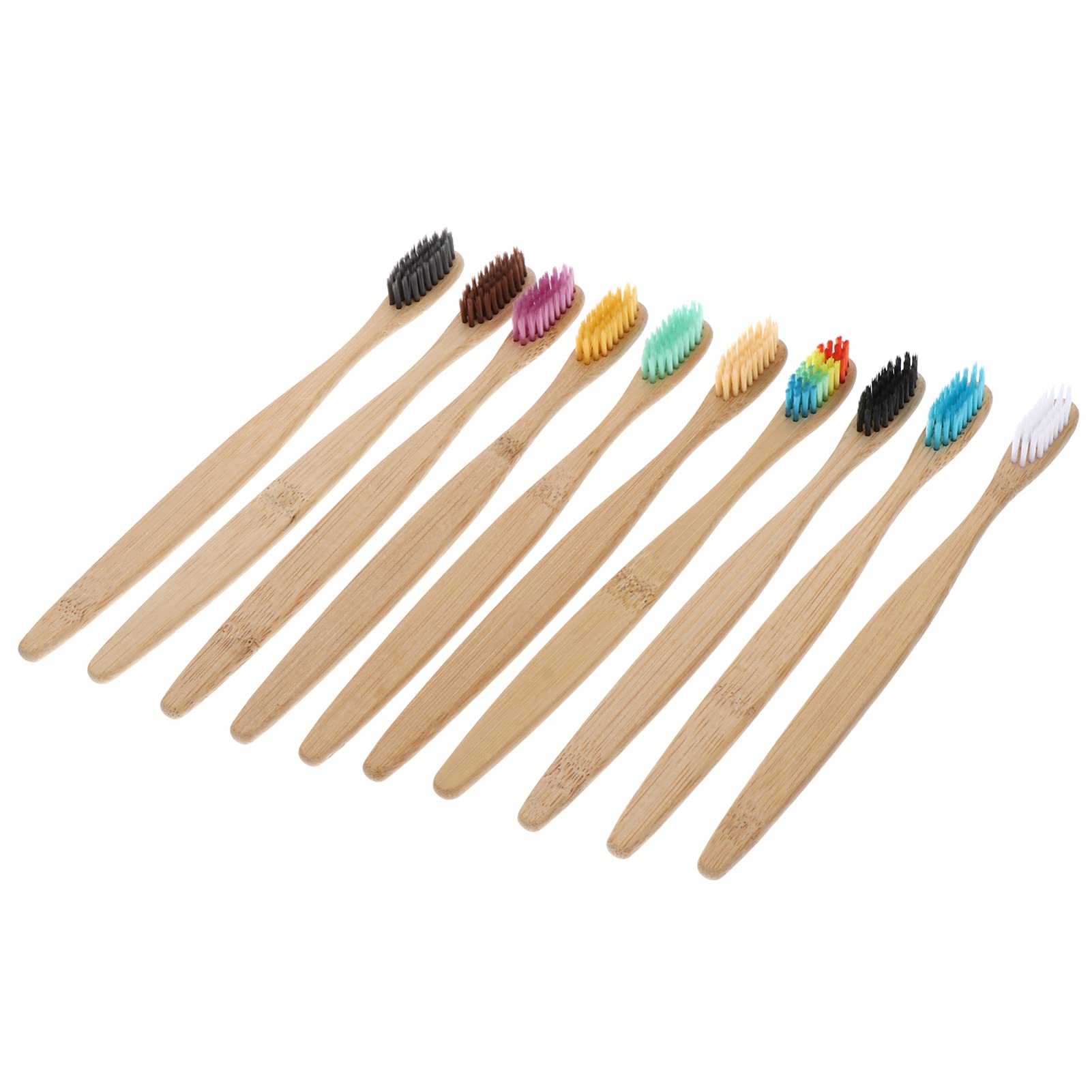 Eco-Friendly Bamboo Toothbrushes with Charcoal Bristles - 10 Pack Biodegradable & Extra Soft for Sensitive Teeth | Gentle Cleaning, Sustainable Oral Care for Home, Travel & Daily Use