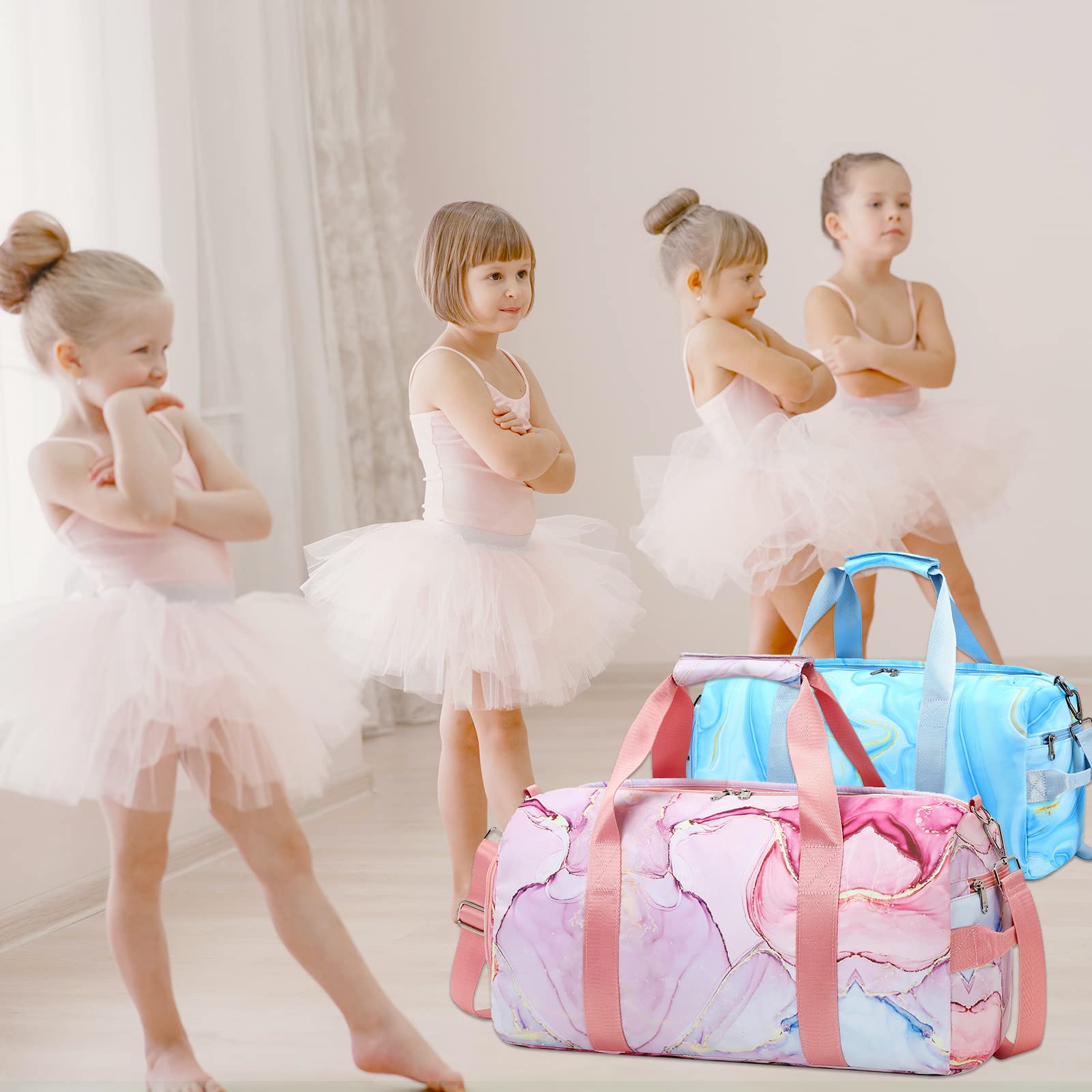 LOIDOU Women's Gym Bag - Small Duffle Bag for Girls & Women, Weekender Overnight Carry On Tote with Shoe Compartment & Wet Pocket - Perfect for Dance, Yoga, Travel & Sports