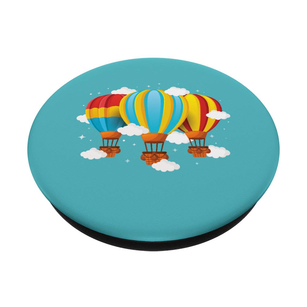 Hot Air Balloon Fan Gift - Swappable PopGrip Phone Grip & Stand for Balloon Festival Enthusiasts - Perfect for Travel, Events, and Phone Protection