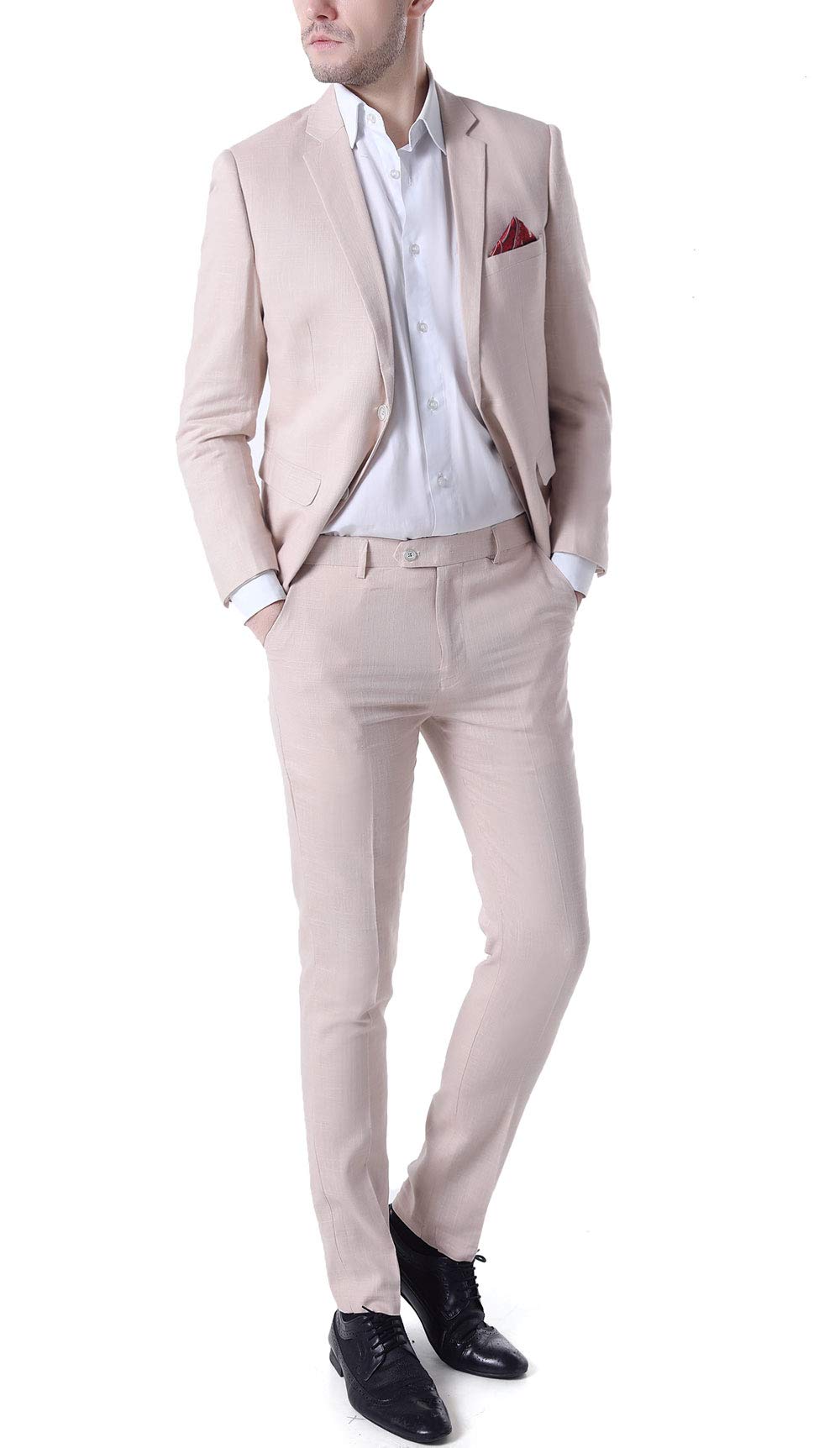 Ivory Summer Beach Wedding Suits for Men - 2 Piece Groom Tuxedo Set with 2 Buttons | Perfect for Beach Weddings, Summer Parties & Formal Events