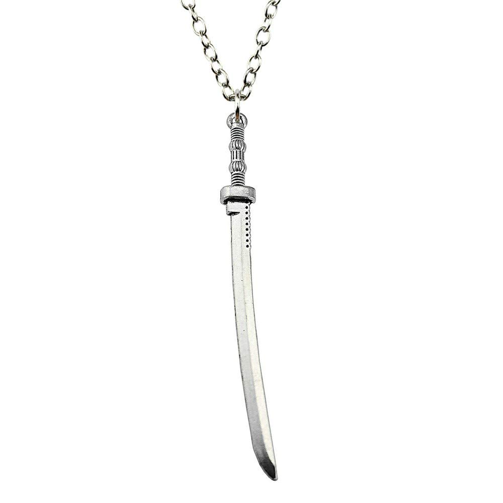 Katana Necklace for Men & Women - Samurai Sword Pendant Jewelry in Silver - Japanese Inspired Katana Charm Necklace - Perfect Gift for Anime & Martial Arts Fans - Ideal for Cosplay, Fashion & Unique Gifts