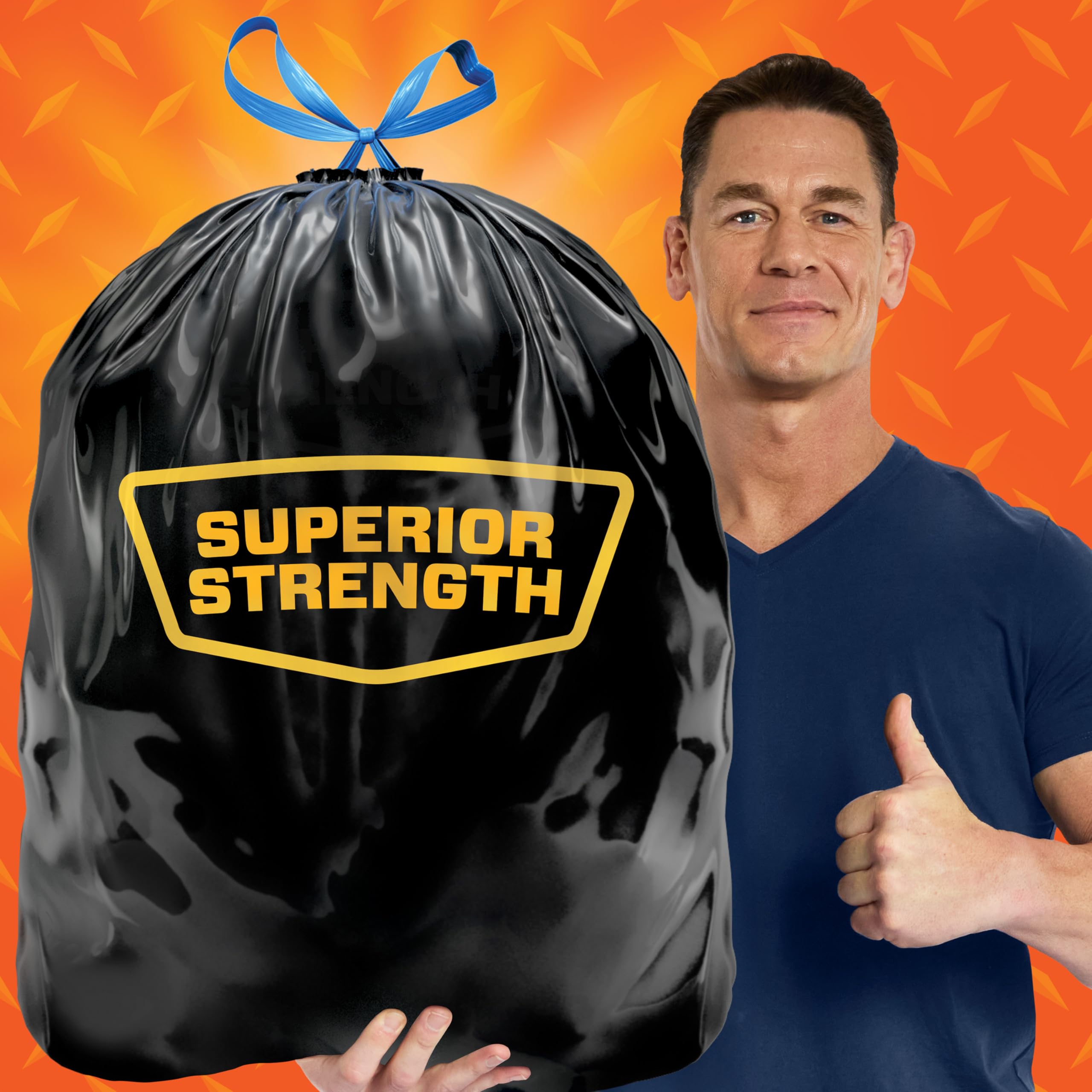 Hefty Strong 30 Gallon Trash Bags - 56 Count | Extra Thick & Durable Drawstring Garbage Bags | Puncture, Leak & Tear Resistant | Black Unscented | Perfect for Kitchen, Office & Outdoor Use