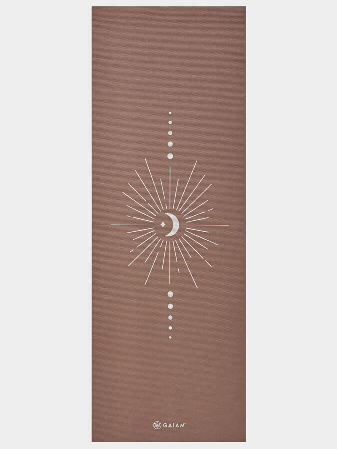 Gaiam Cinnamon Vision Non-Slip Yoga Mat 5mm Thick - Premium Eco-Friendly Exercise Mat for Yoga, Pilates & Home Workouts