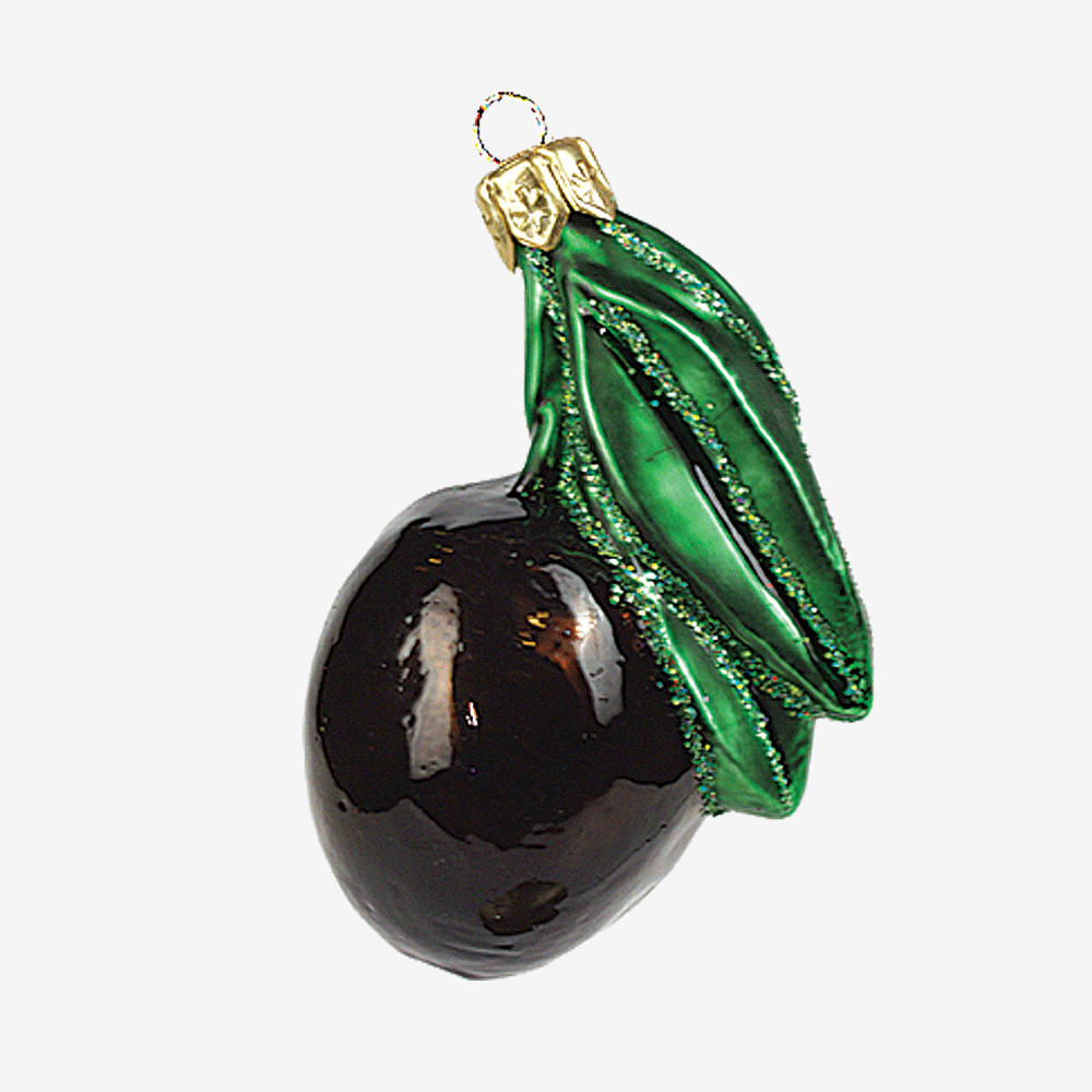 Black Olive Ornament - Handmade Home Decor for Christmas Tree, Wall Hanging, Gift Giving & Holiday Party Decorations