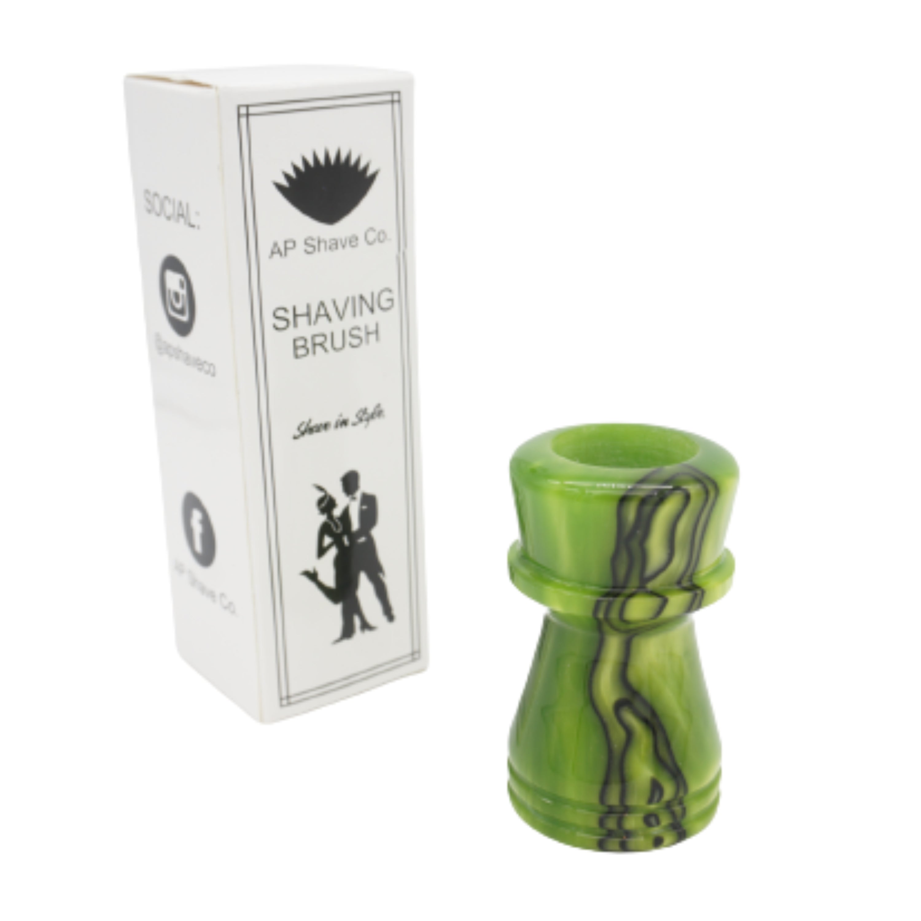 Premium Handcrafted Toxic Green Shaving Brush Handle - Fits 24mm & 26mm Knots - Perfect for Wet Shaving & Grooming Gifts