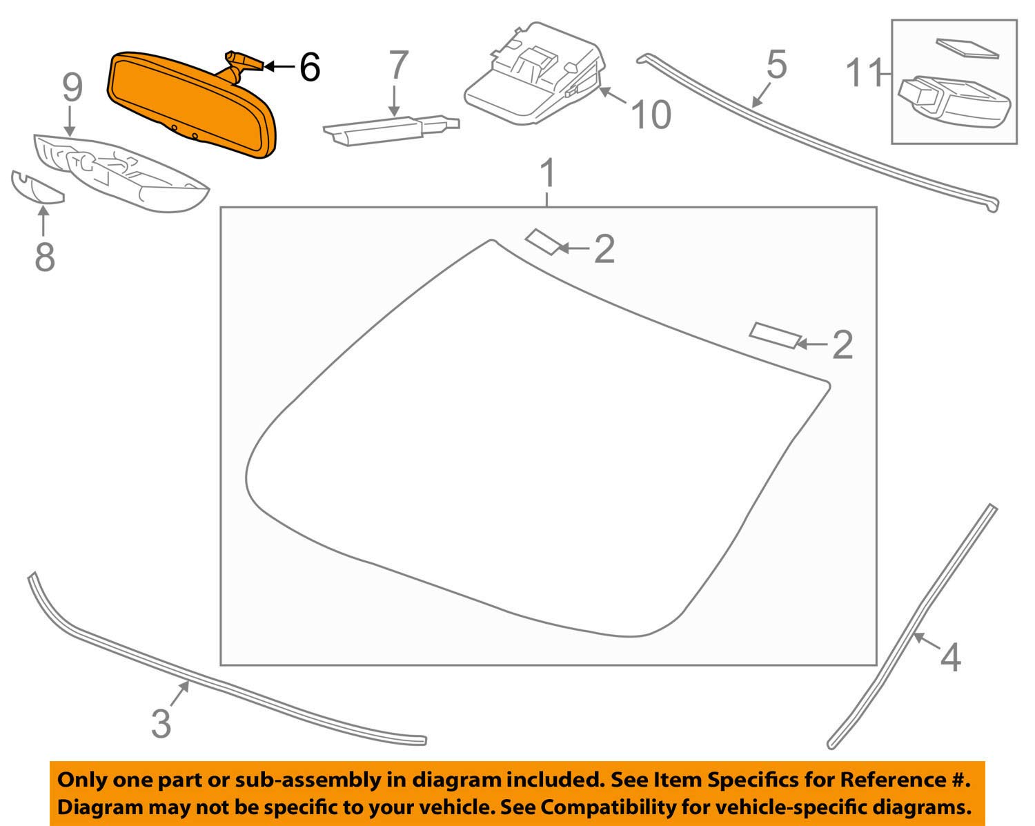 Genuine Honda 76400-SZA-A22 Auto-Dimming Rearview Mirror - 1 Pack - Anti-Glare Night Driving Safety for Cars & SUVs